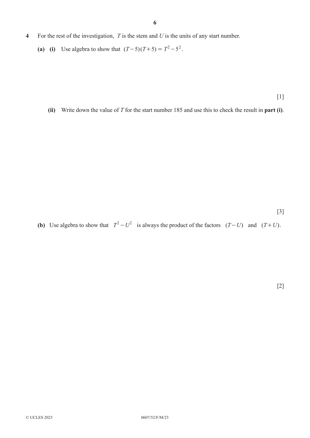 Cambridge IGCSE Mathematics - International 0607 2023 Feb/March Paper 5 · Variant 2 question paper, page 6 of 8