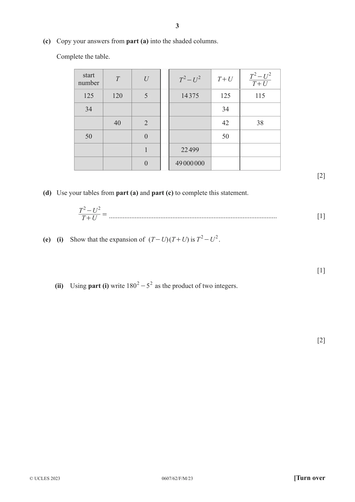 Cambridge IGCSE Mathematics - International 0607 2023 Feb/March Paper 6 · Variant 2 question paper, page 3 of 16