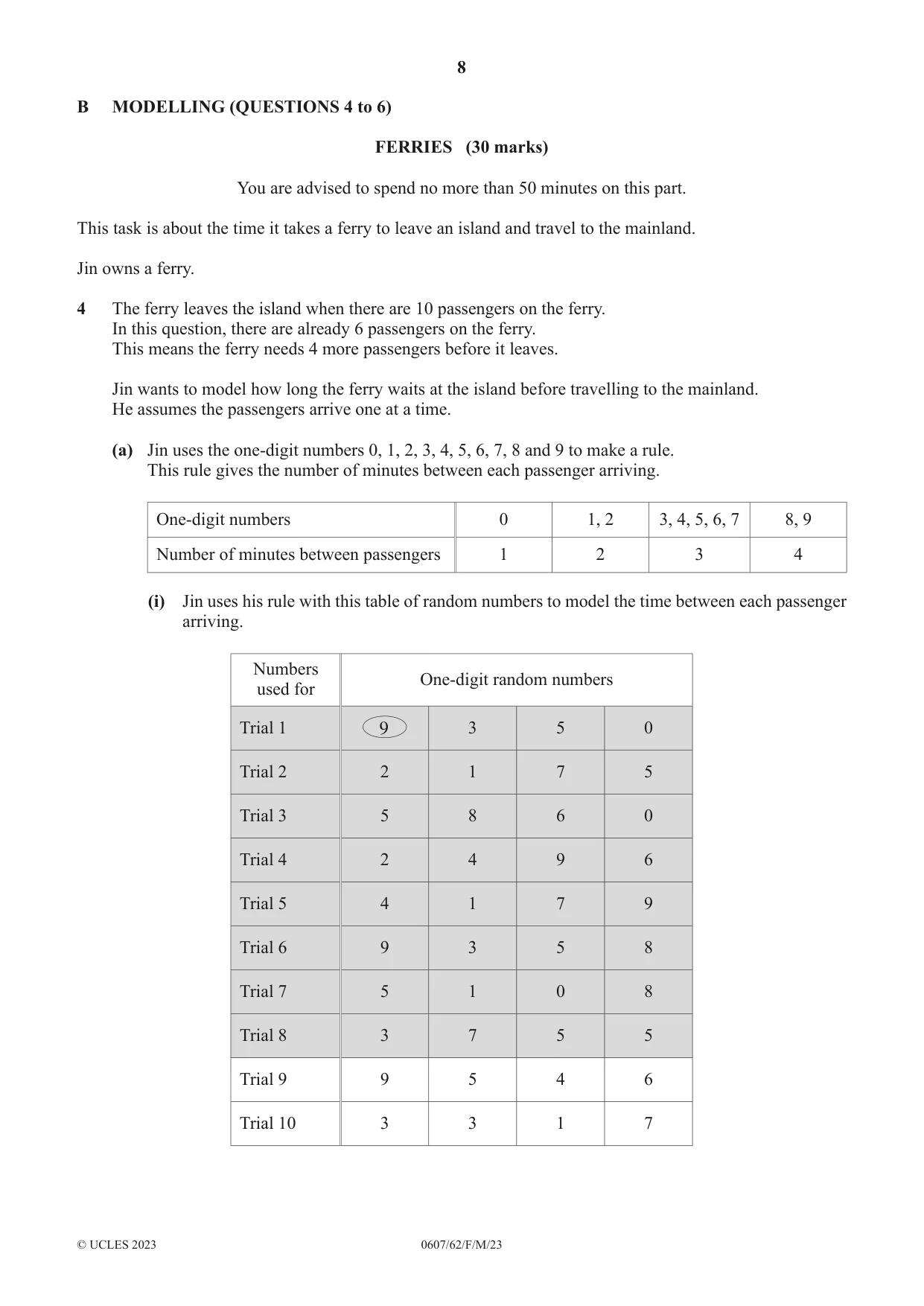 Cambridge IGCSE Mathematics - International 0607 2023 Feb/March Paper 6 · Variant 2 question paper, page 8 of 16