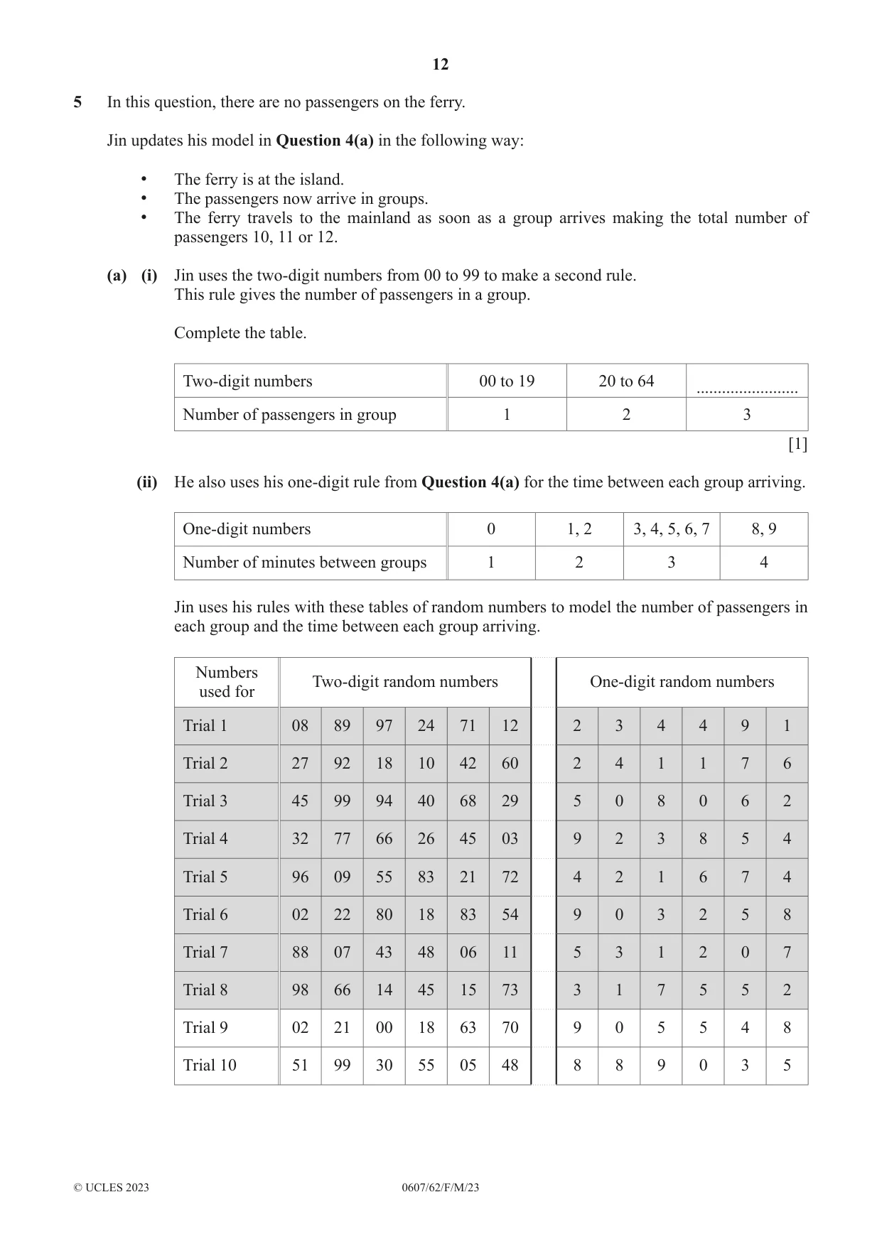 Cambridge IGCSE Mathematics - International 0607 2023 Feb/March Paper 6 · Variant 2 question paper, page 12 of 16