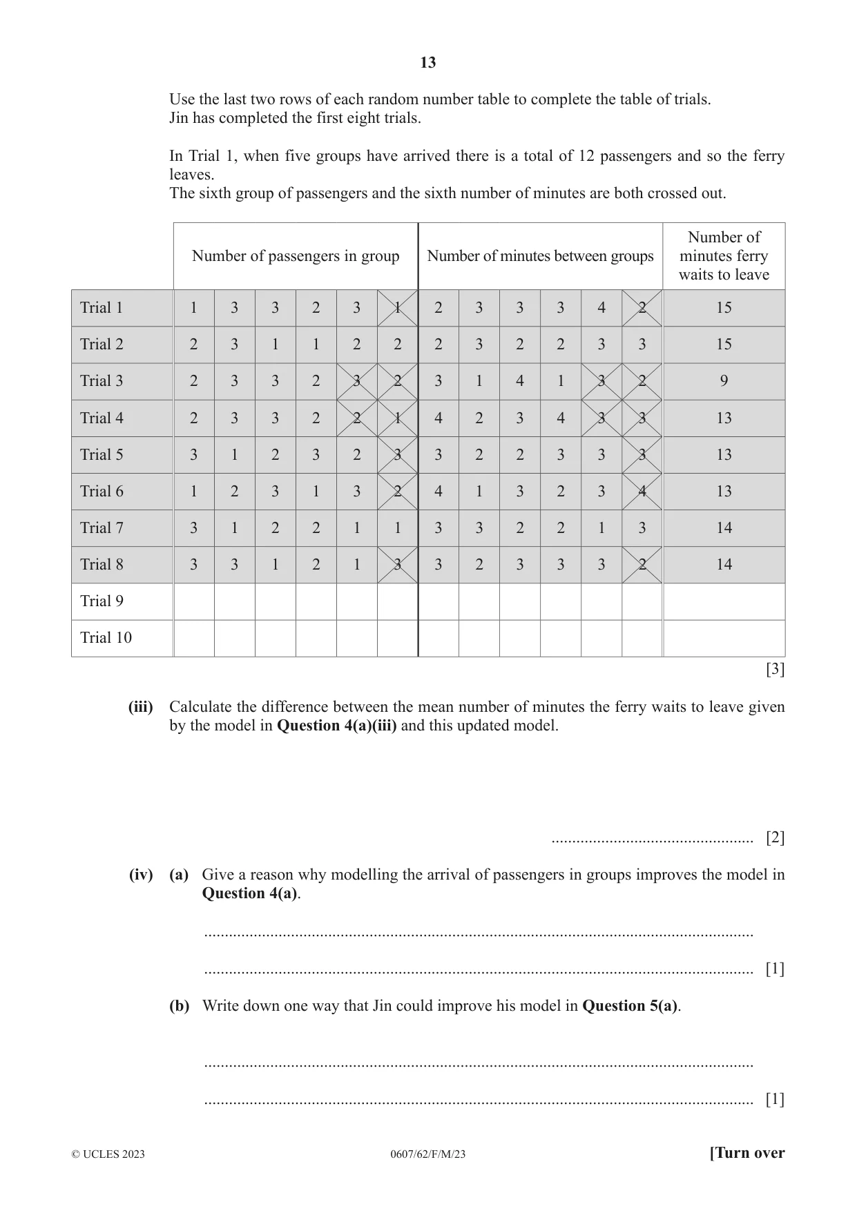 Cambridge IGCSE Mathematics - International 0607 2023 Feb/March Paper 6 · Variant 2 question paper, page 13 of 16