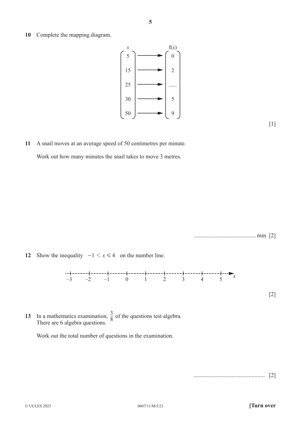 Cambridge IGCSE Mathematics - International 0607 2023 May/June Paper 1 · Variant 1 question paper, page 5 of 8