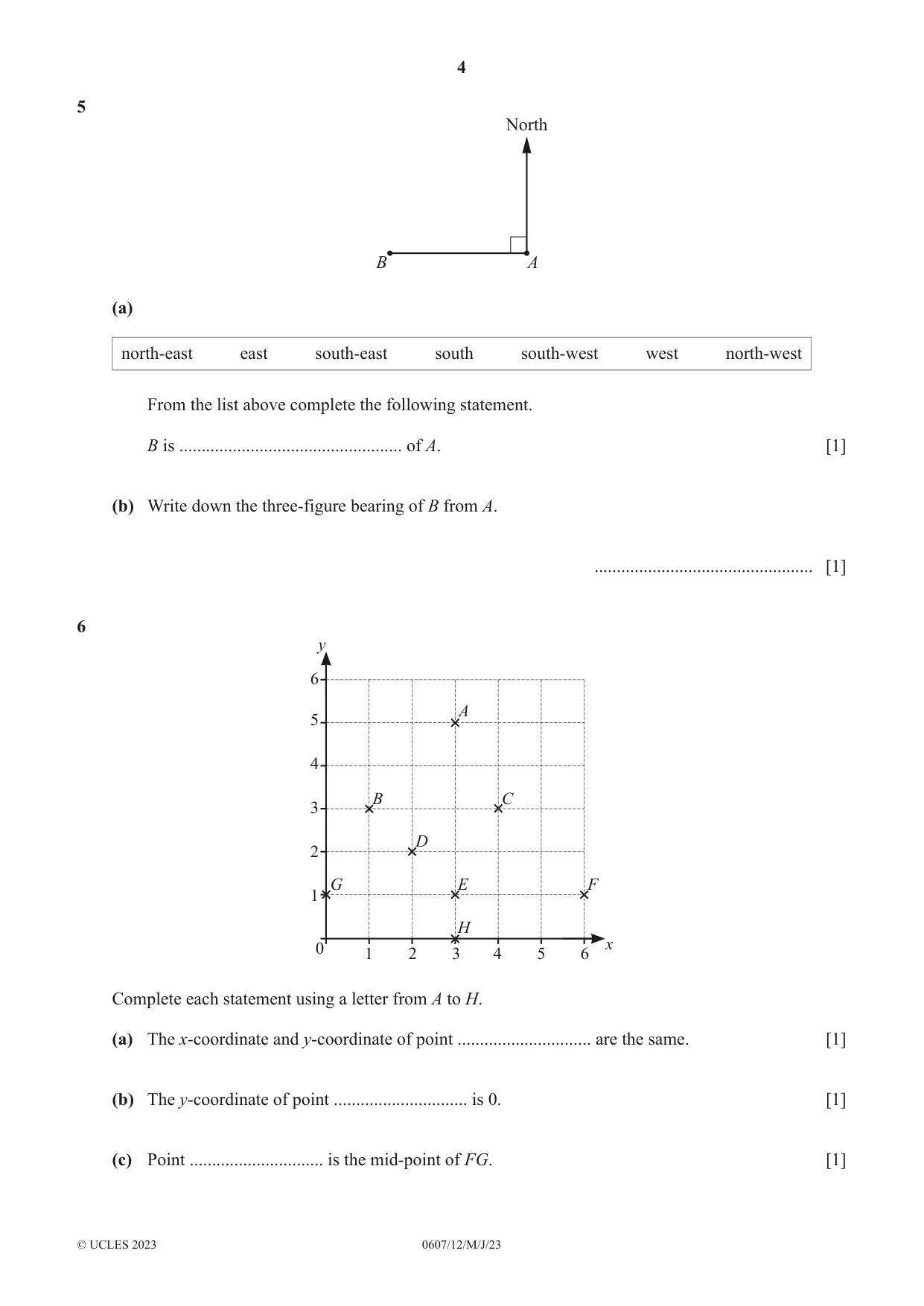Cambridge IGCSE Mathematics - International 0607 2023 May/June Paper 1 · Variant 2 question paper, page 4 of 8
