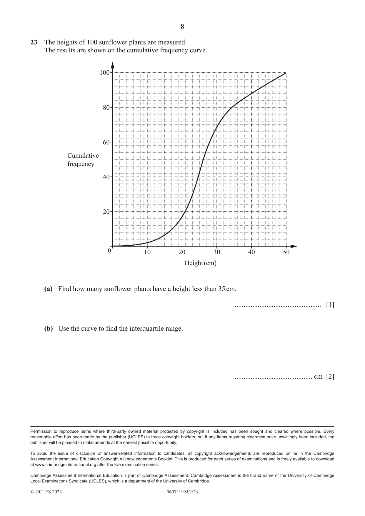 Cambridge IGCSE Mathematics - International 0607 2023 May/June Paper 1 · Variant 3 question paper, page 8 of 8