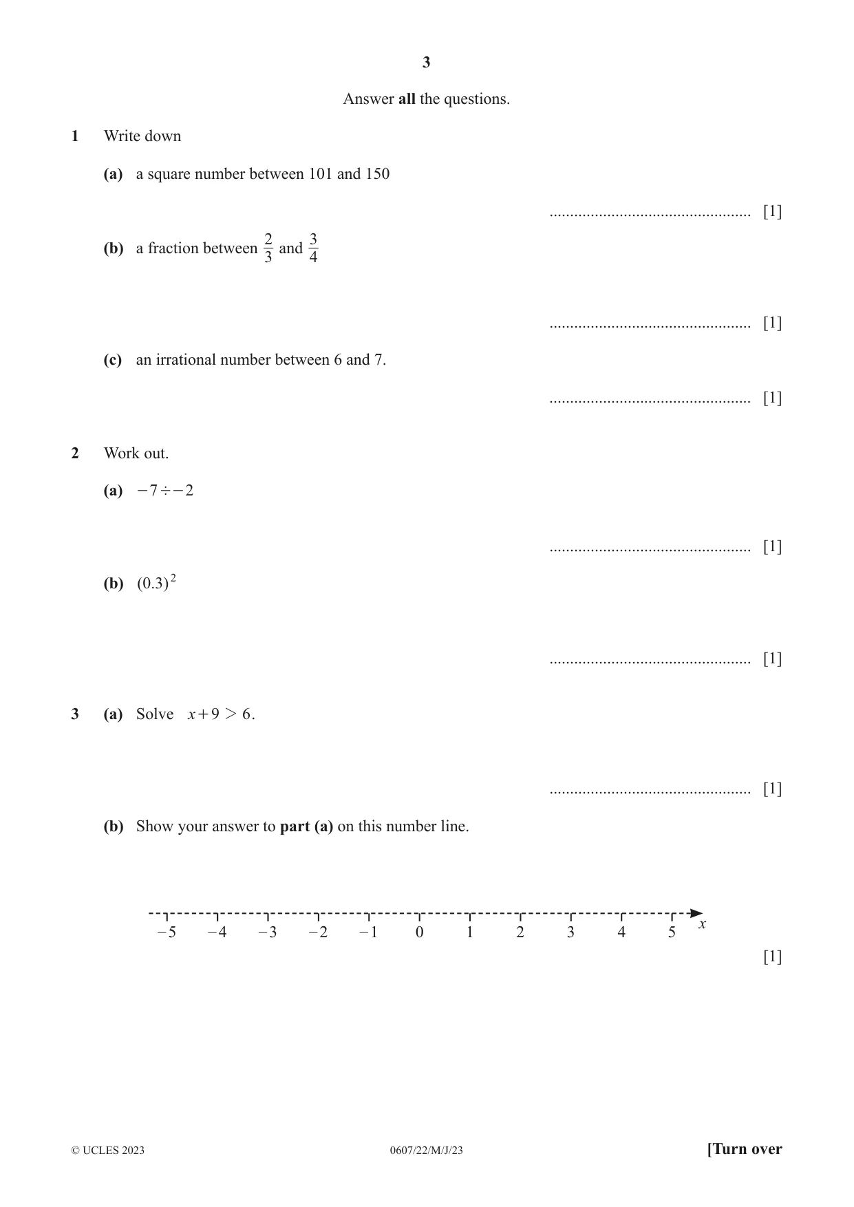Cambridge IGCSE Mathematics - International 0607 2023 May/June Paper 2 · Variant 2 question paper, page 3 of 12