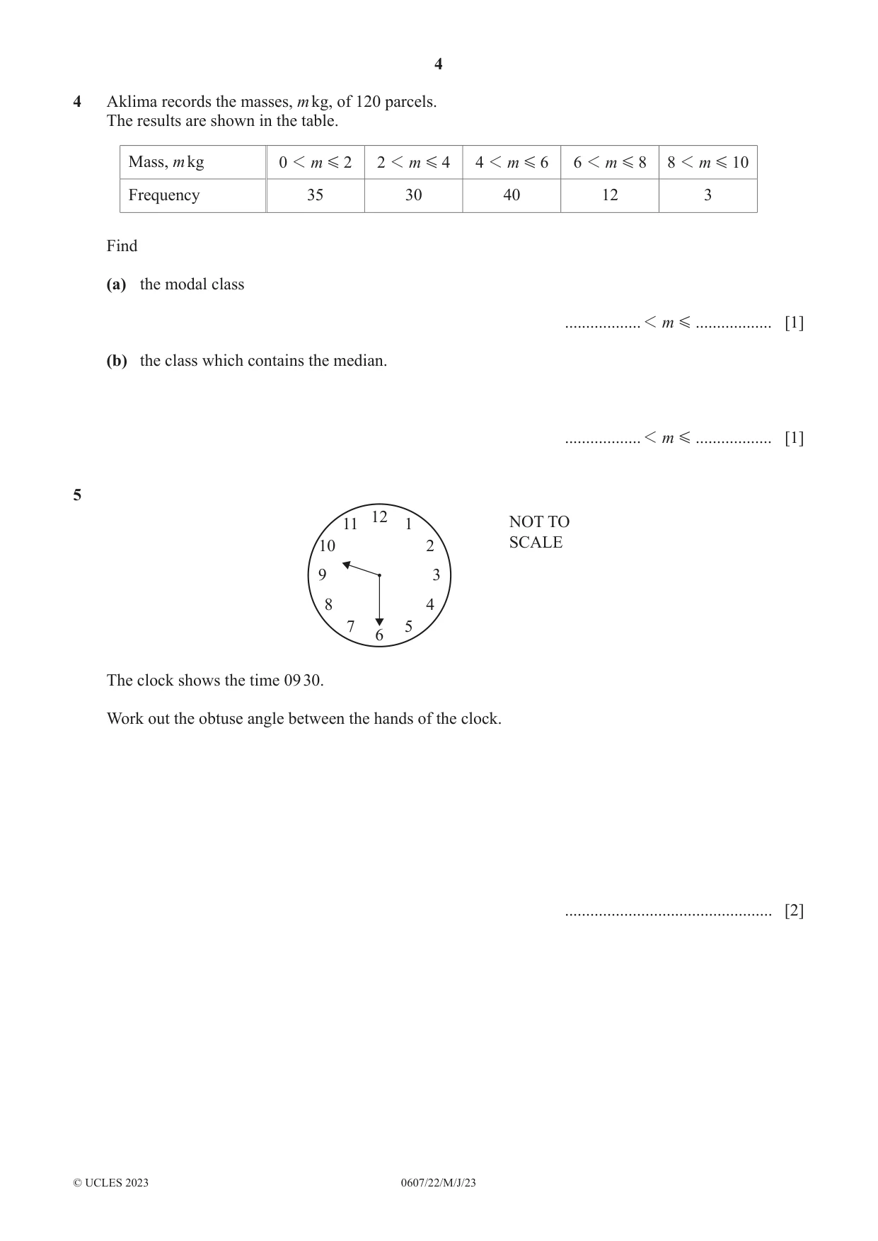 Cambridge IGCSE Mathematics - International 0607 2023 May/June Paper 2 · Variant 2 question paper, page 4 of 12