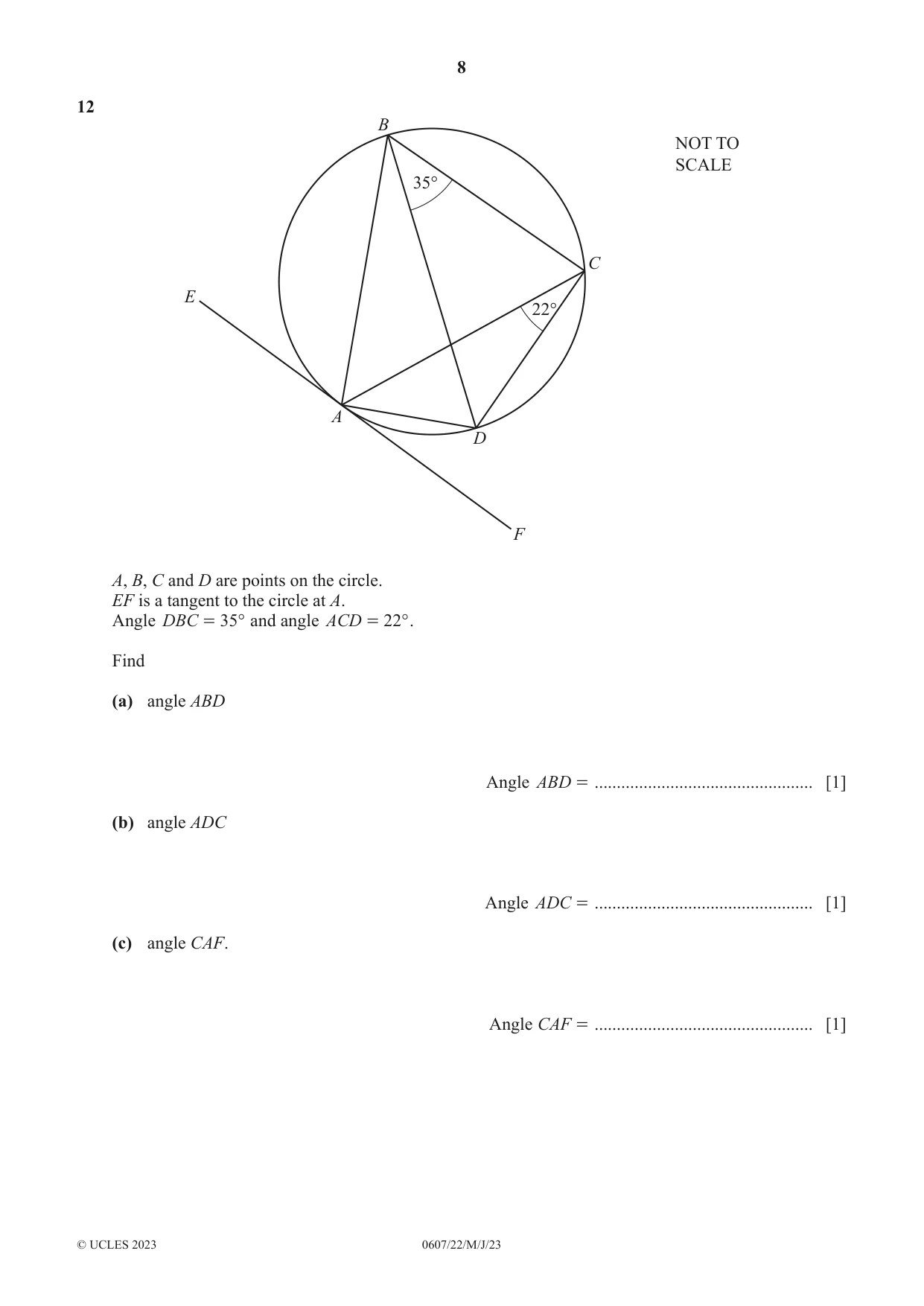 Cambridge IGCSE Mathematics - International 0607 2023 May/June Paper 2 · Variant 2 question paper, page 8 of 12