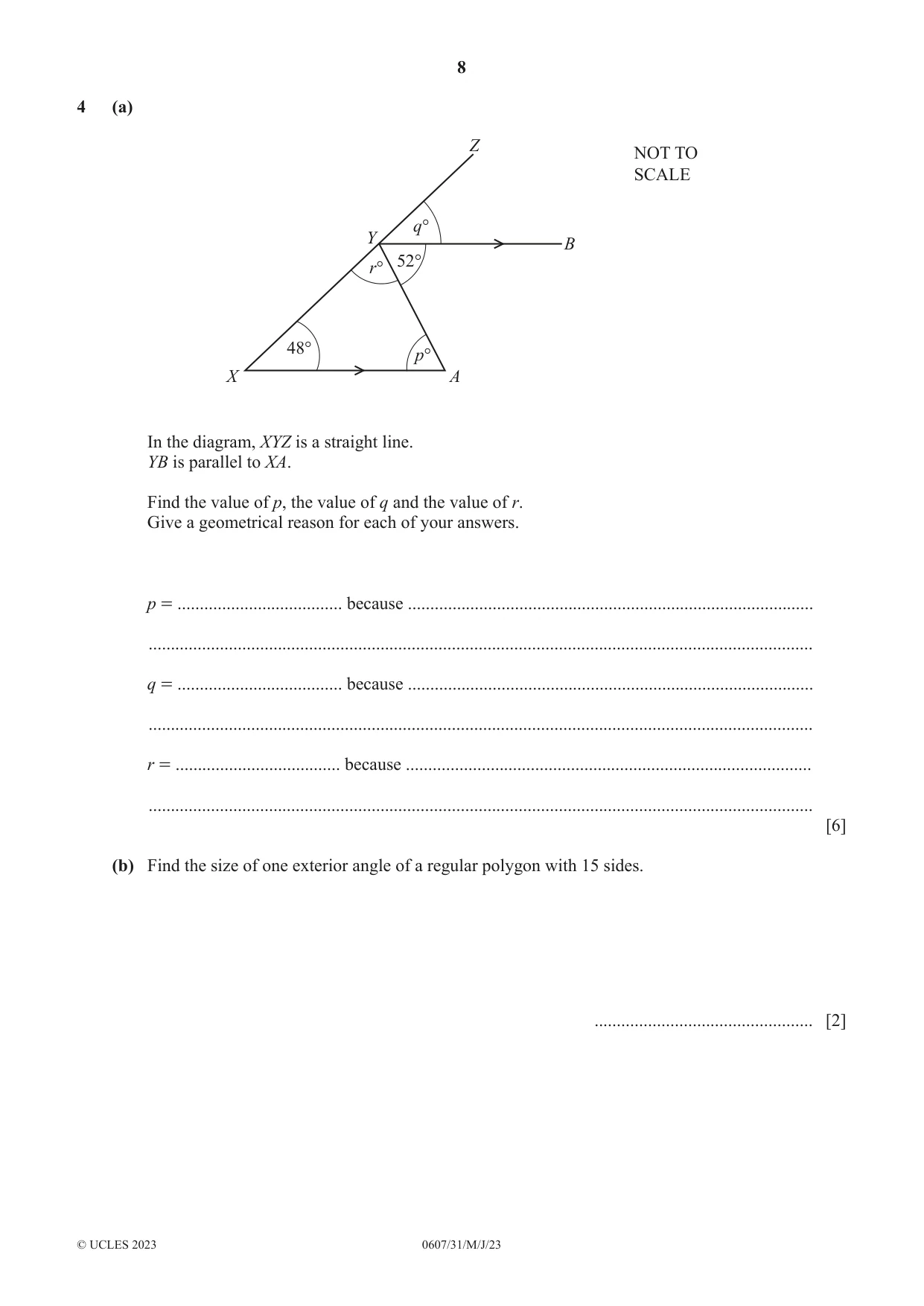 Cambridge IGCSE Mathematics - International 0607 2023 May/June Paper 3 · Variant 1 question paper, page 8 of 16
