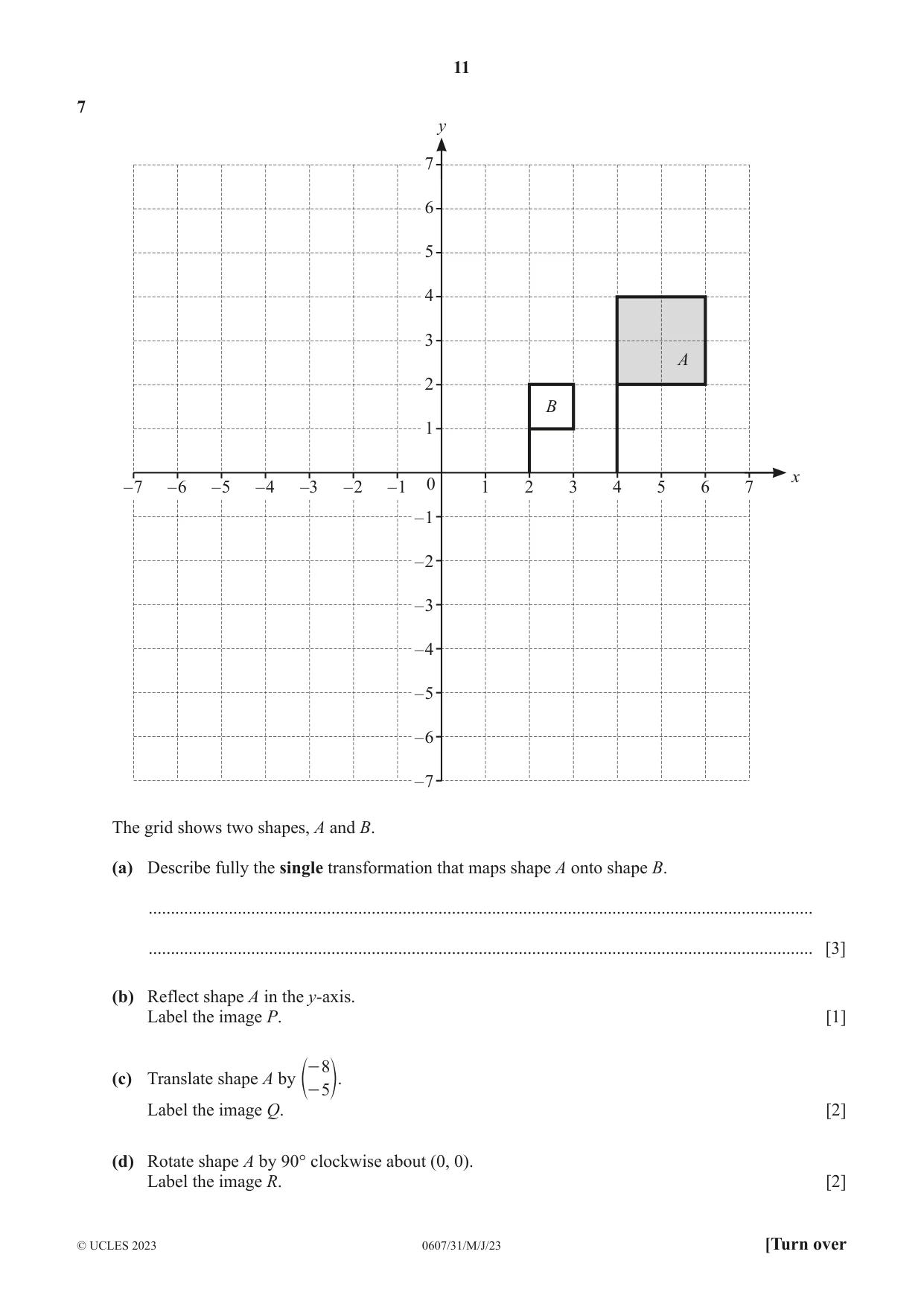 Cambridge IGCSE Mathematics - International 0607 2023 May/June Paper 3 · Variant 1 question paper, page 11 of 16
