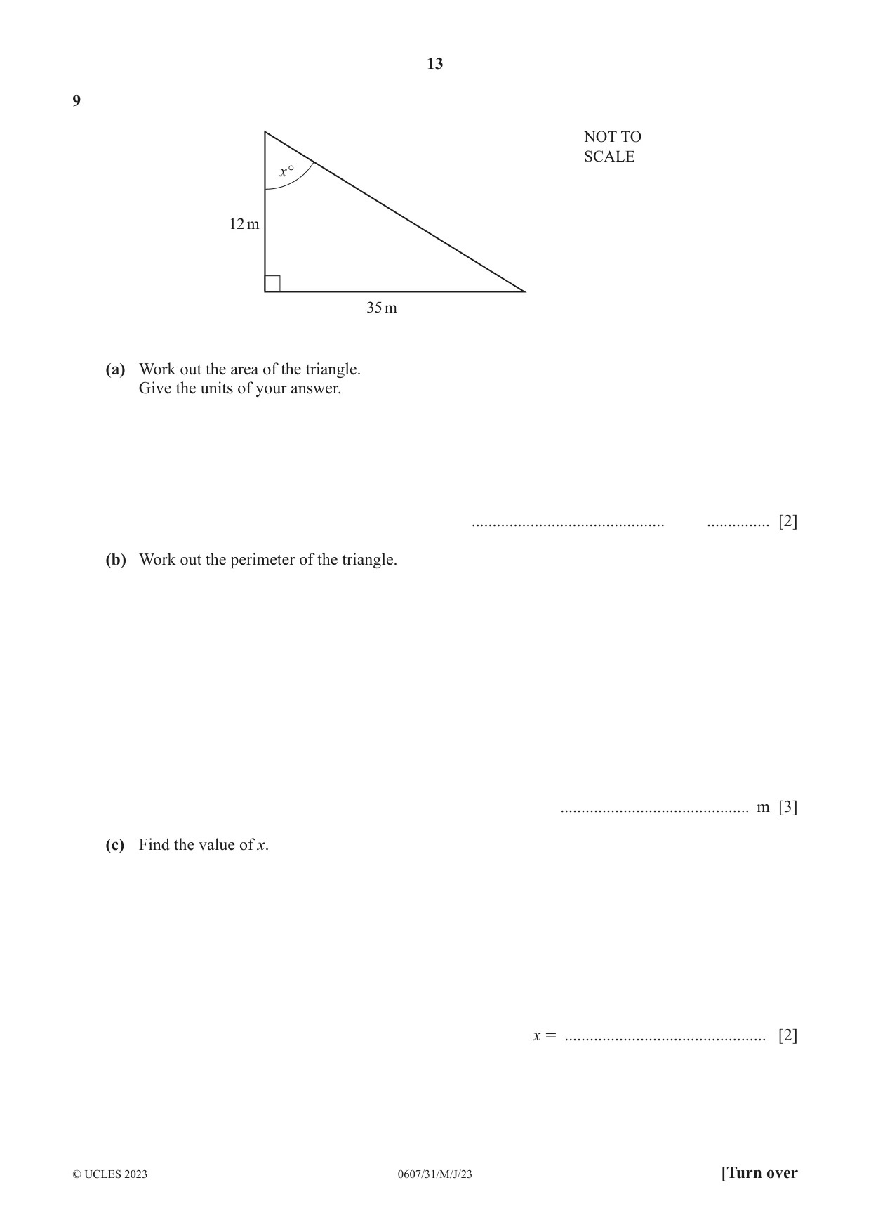 Cambridge IGCSE Mathematics - International 0607 2023 May/June Paper 3 · Variant 1 question paper, page 13 of 16