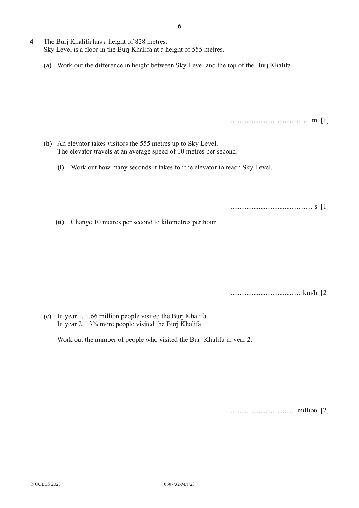 Cambridge IGCSE Mathematics - International 0607 2023 May/June Paper 3 · Variant 2 question paper, page 6 of 16
