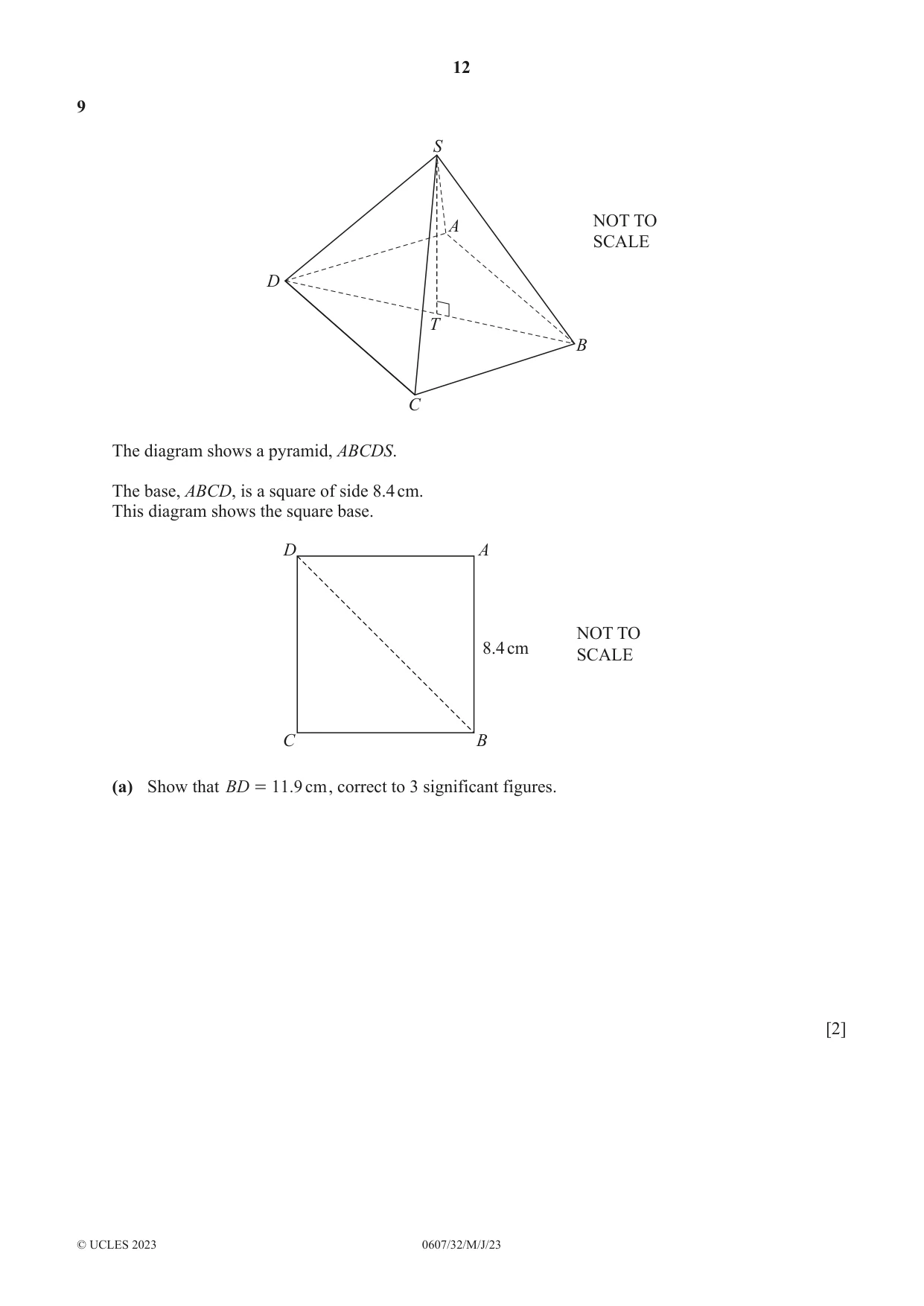 Cambridge IGCSE Mathematics - International 0607 2023 May/June Paper 3 · Variant 2 question paper, page 12 of 16