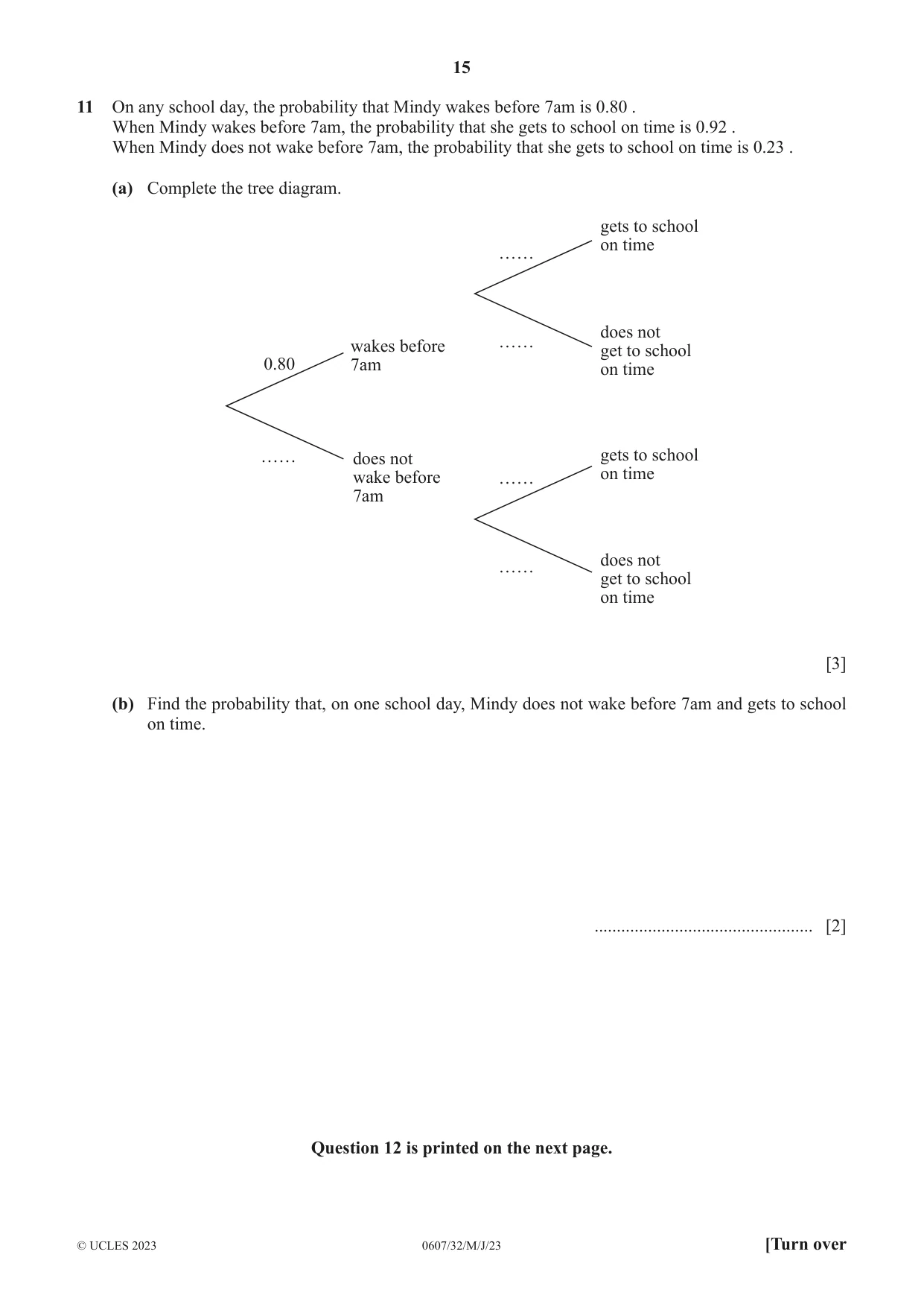 Cambridge IGCSE Mathematics - International 0607 2023 May/June Paper 3 · Variant 2 question paper, page 15 of 16