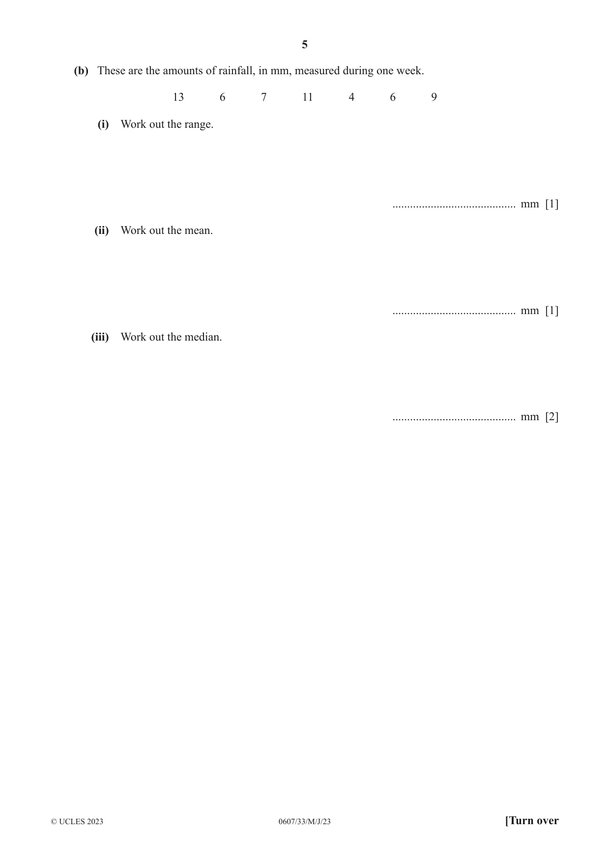 Cambridge IGCSE Mathematics - International 0607 2023 May/June Paper 3 · Variant 3 question paper, page 5 of 20