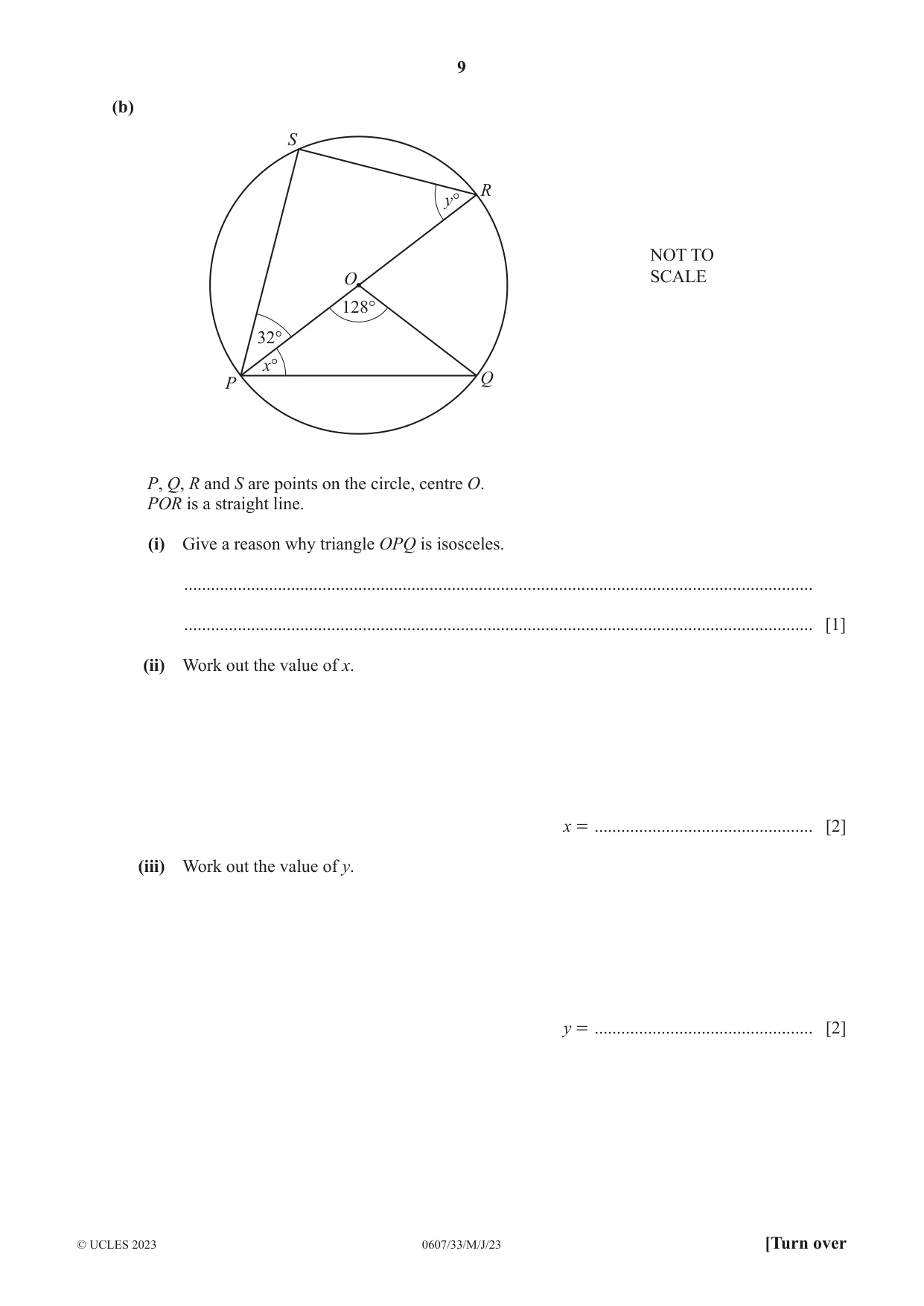 Cambridge IGCSE Mathematics - International 0607 2023 May/June Paper 3 · Variant 3 question paper, page 9 of 20