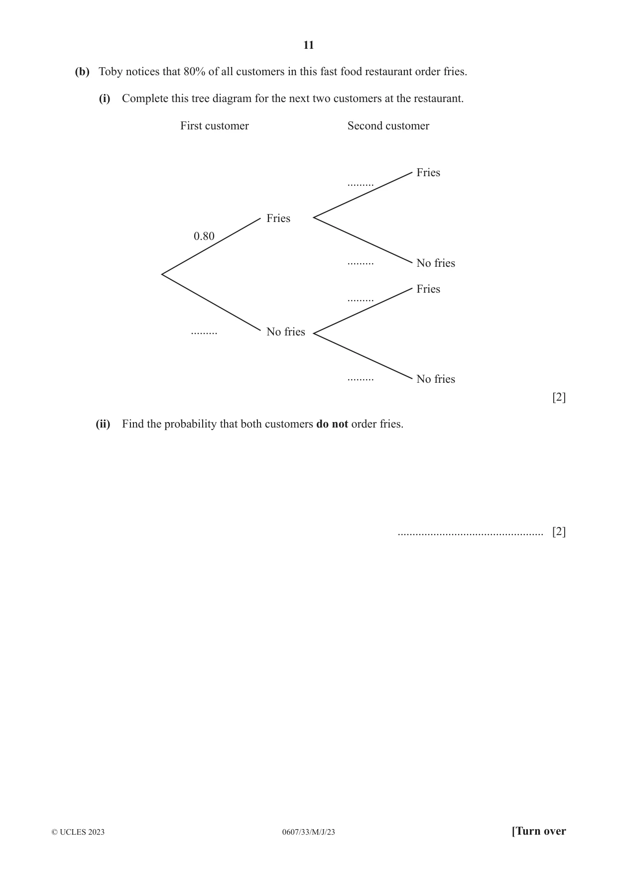 Cambridge IGCSE Mathematics - International 0607 2023 May/June Paper 3 · Variant 3 question paper, page 11 of 20