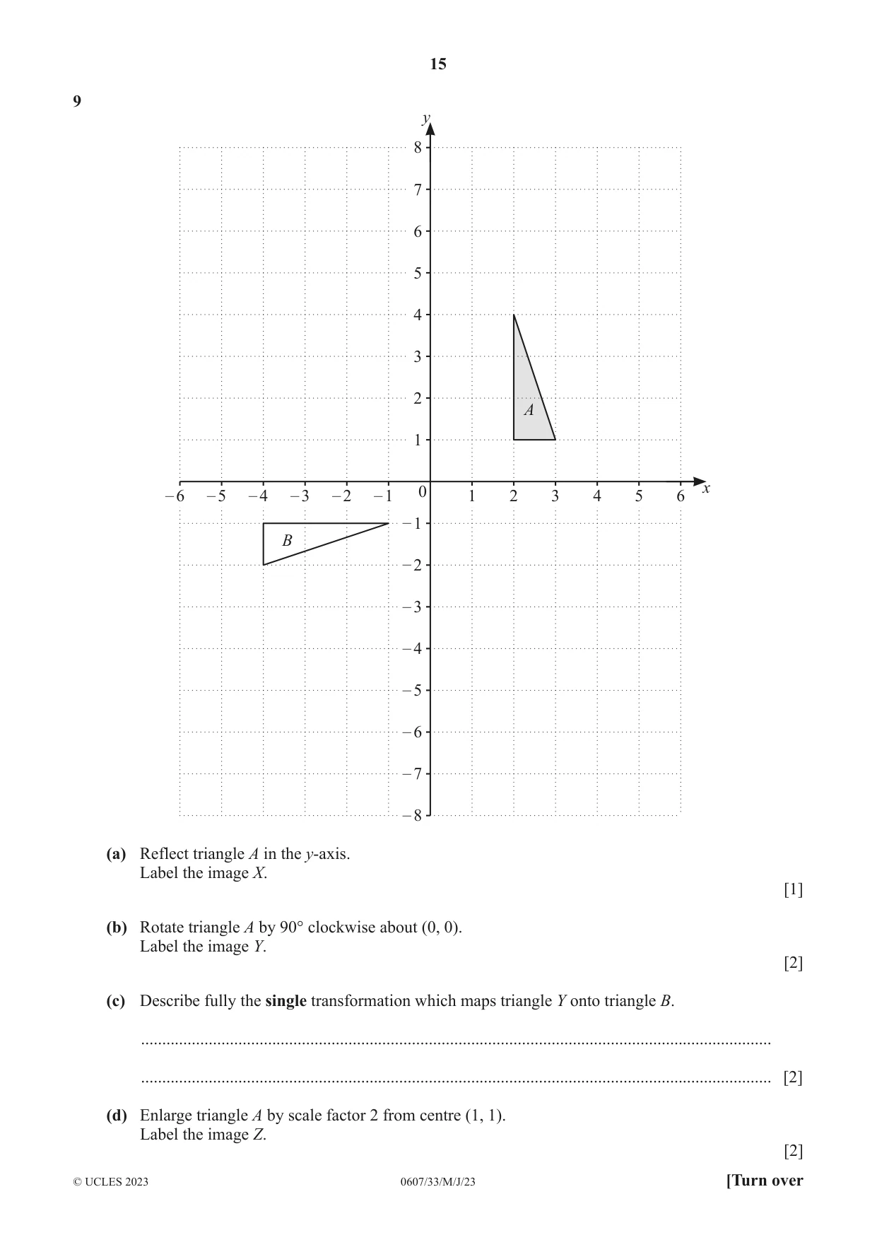 Cambridge IGCSE Mathematics - International 0607 2023 May/June Paper 3 · Variant 3 question paper, page 15 of 20