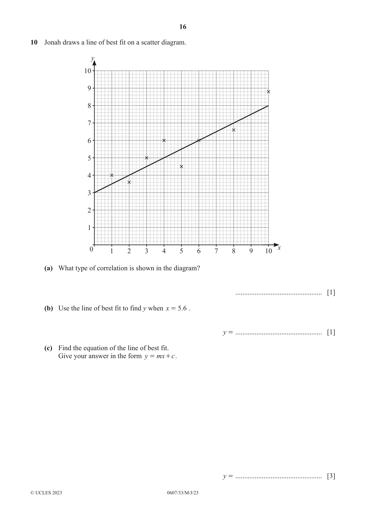 Cambridge IGCSE Mathematics - International 0607 2023 May/June Paper 3 · Variant 3 question paper, page 16 of 20