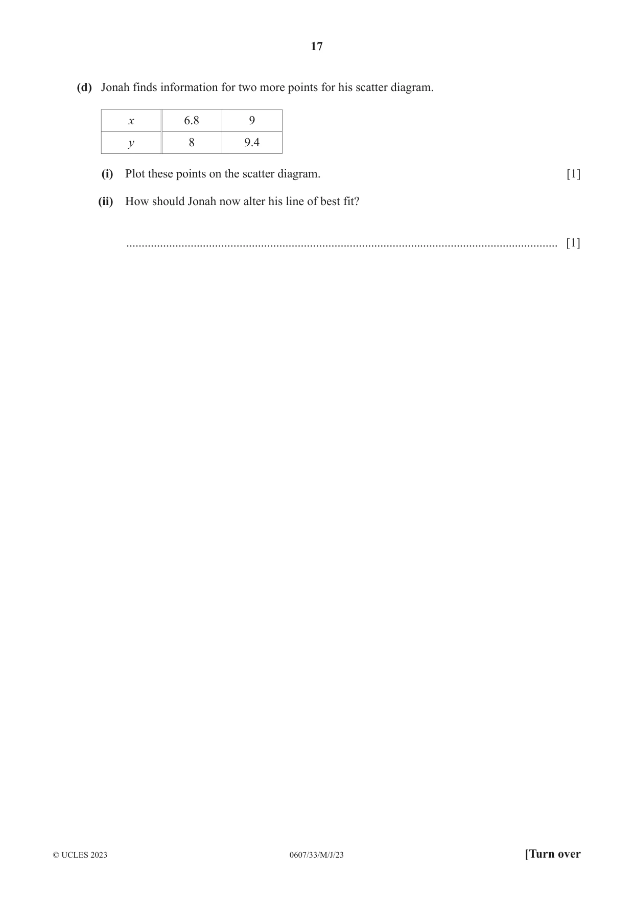 Cambridge IGCSE Mathematics - International 0607 2023 May/June Paper 3 · Variant 3 question paper, page 17 of 20