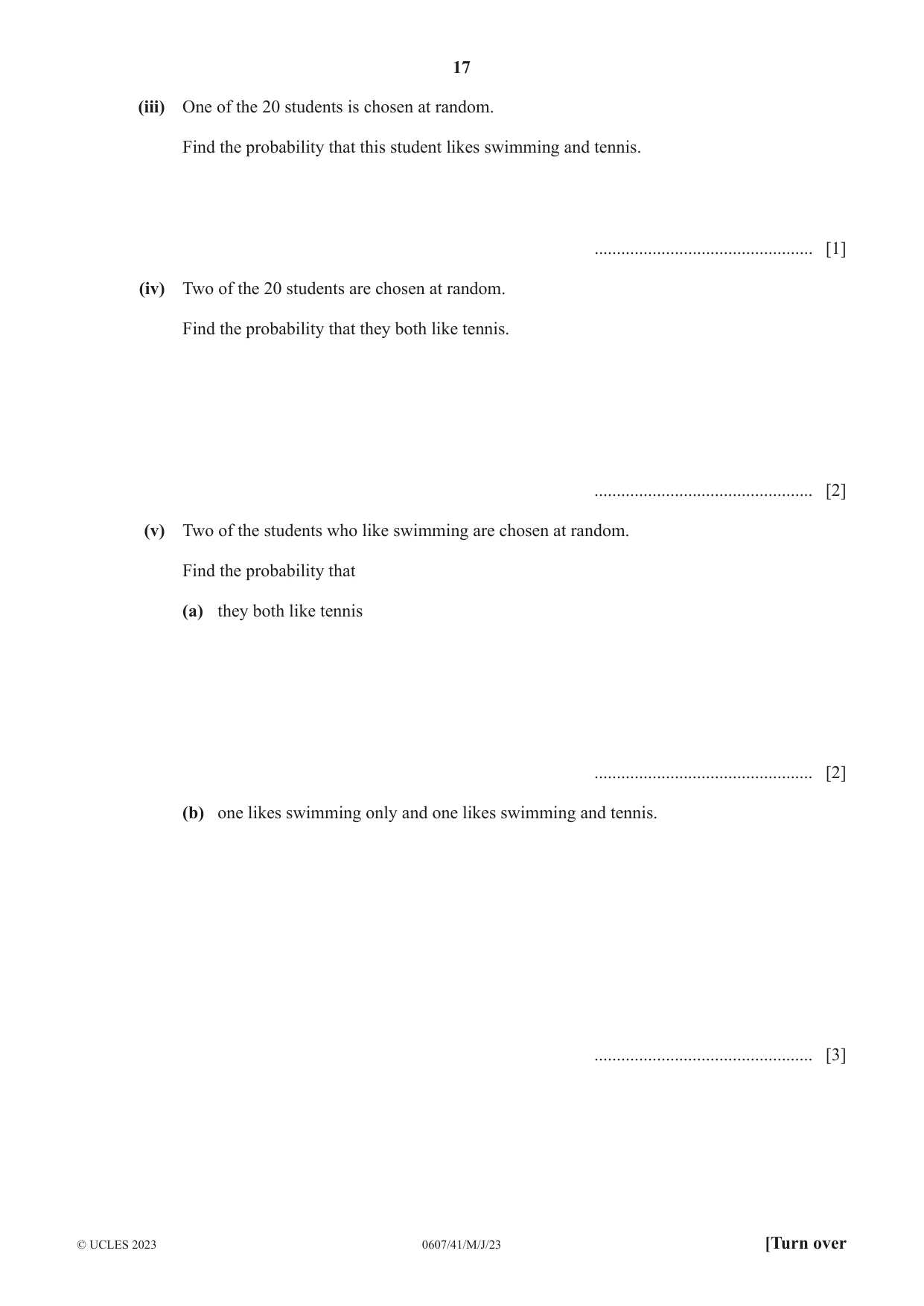 Cambridge IGCSE Mathematics - International 0607 2023 May/June Paper 4 · Variant 1 question paper, page 17 of 20