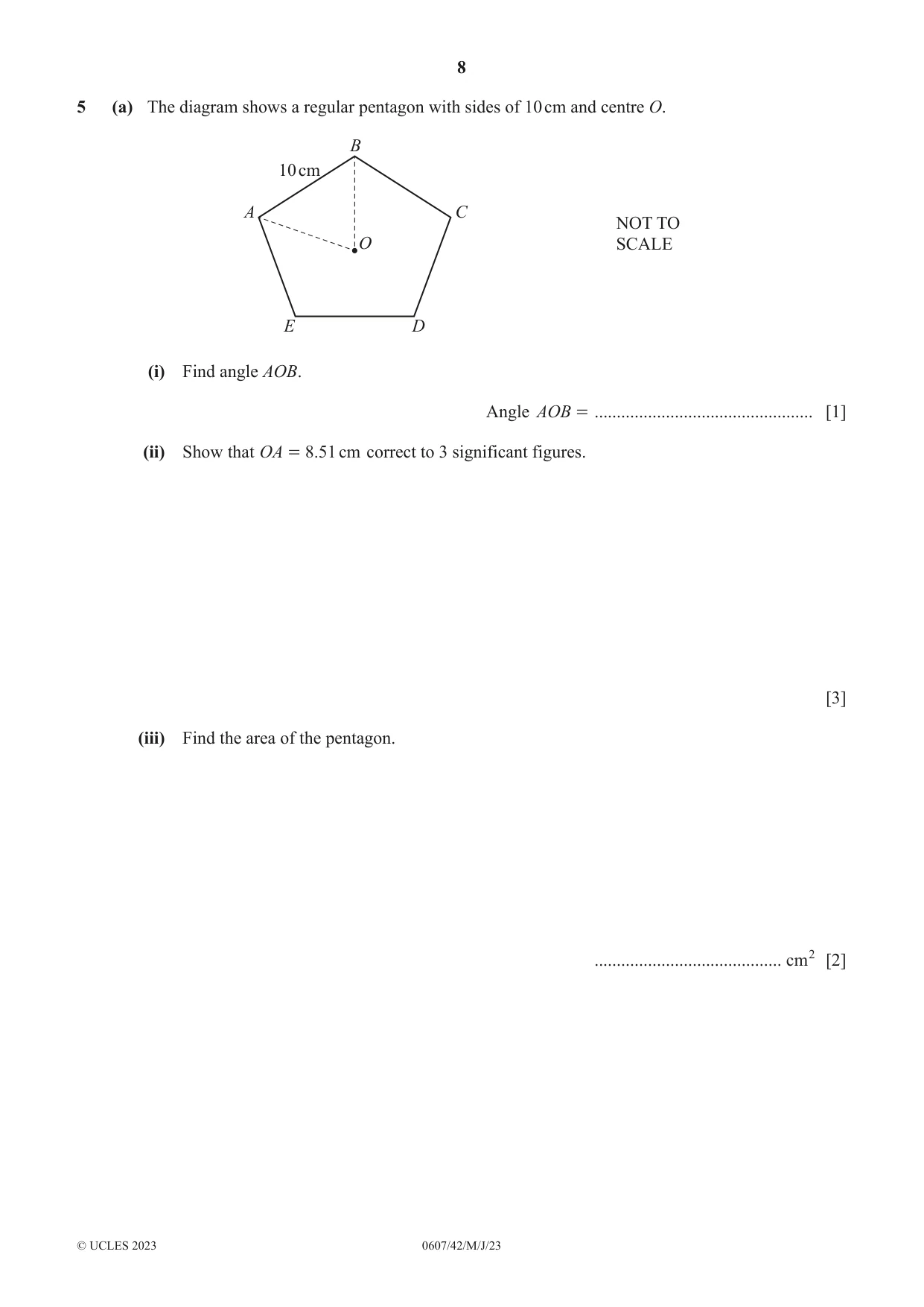 Cambridge IGCSE Mathematics - International 0607 2023 May/June Paper 4 · Variant 2 question paper, page 8 of 20
