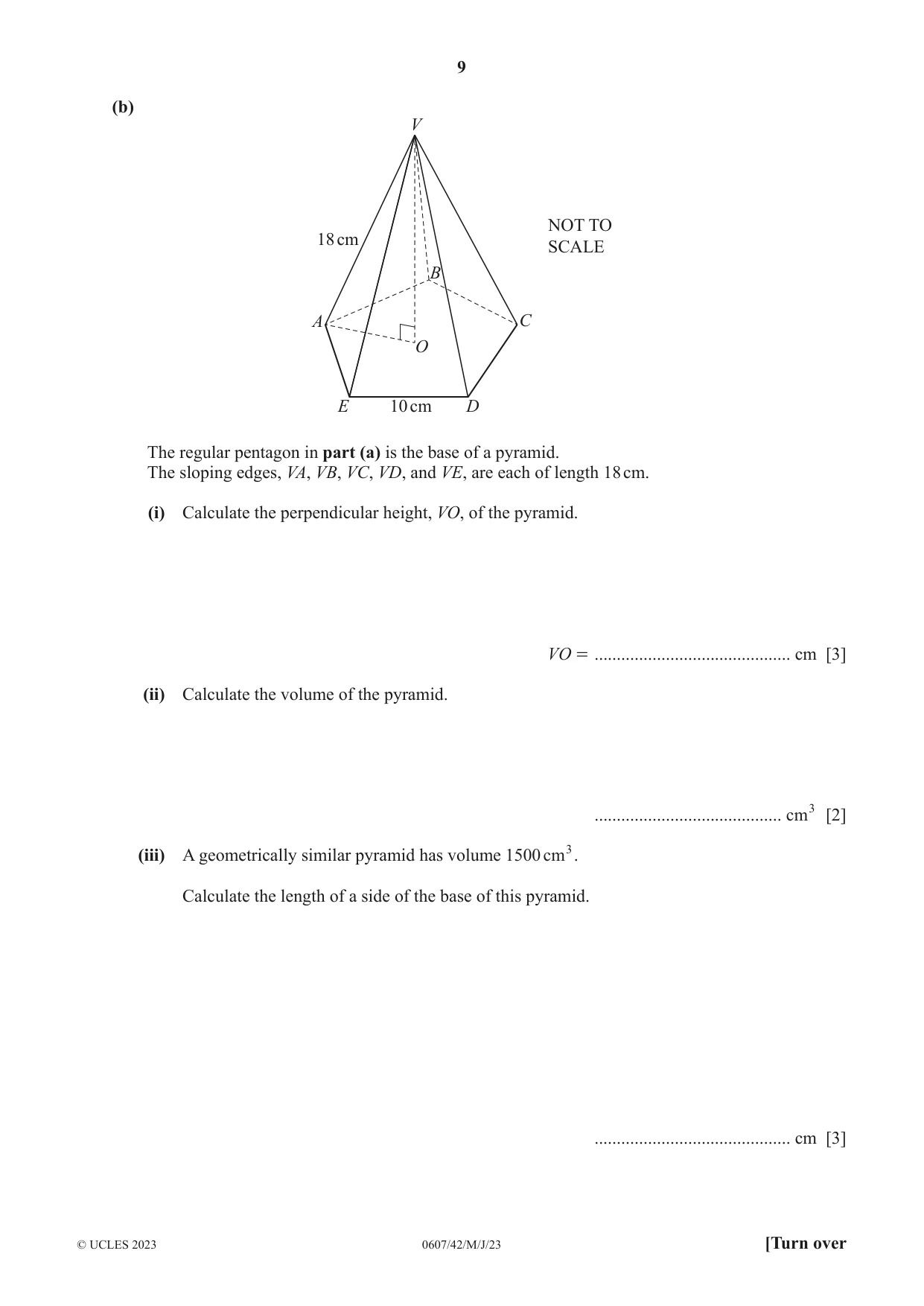 Cambridge IGCSE Mathematics - International 0607 2023 May/June Paper 4 · Variant 2 question paper, page 9 of 20