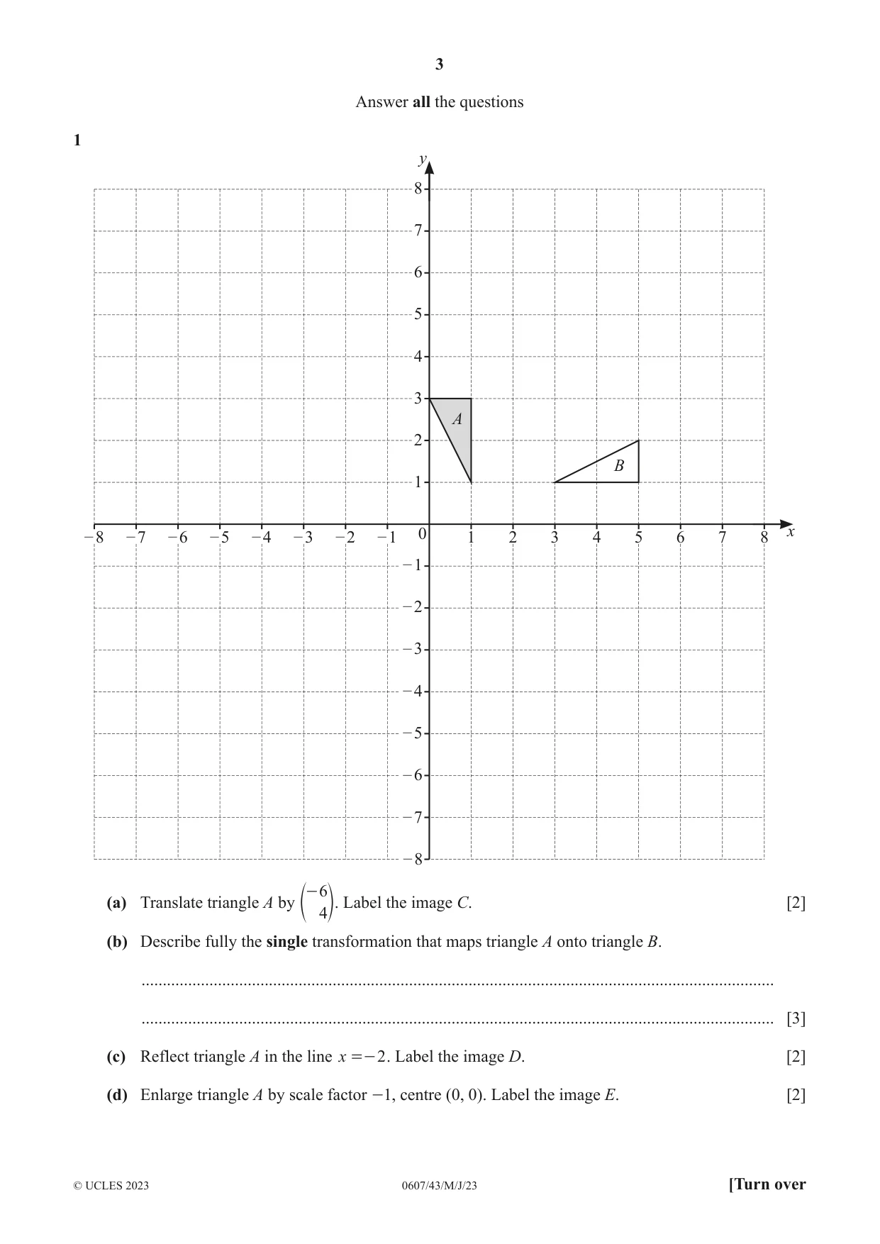 Cambridge IGCSE Mathematics - International 0607 2023 May/June Paper 4 · Variant 3 question paper, page 3 of 20