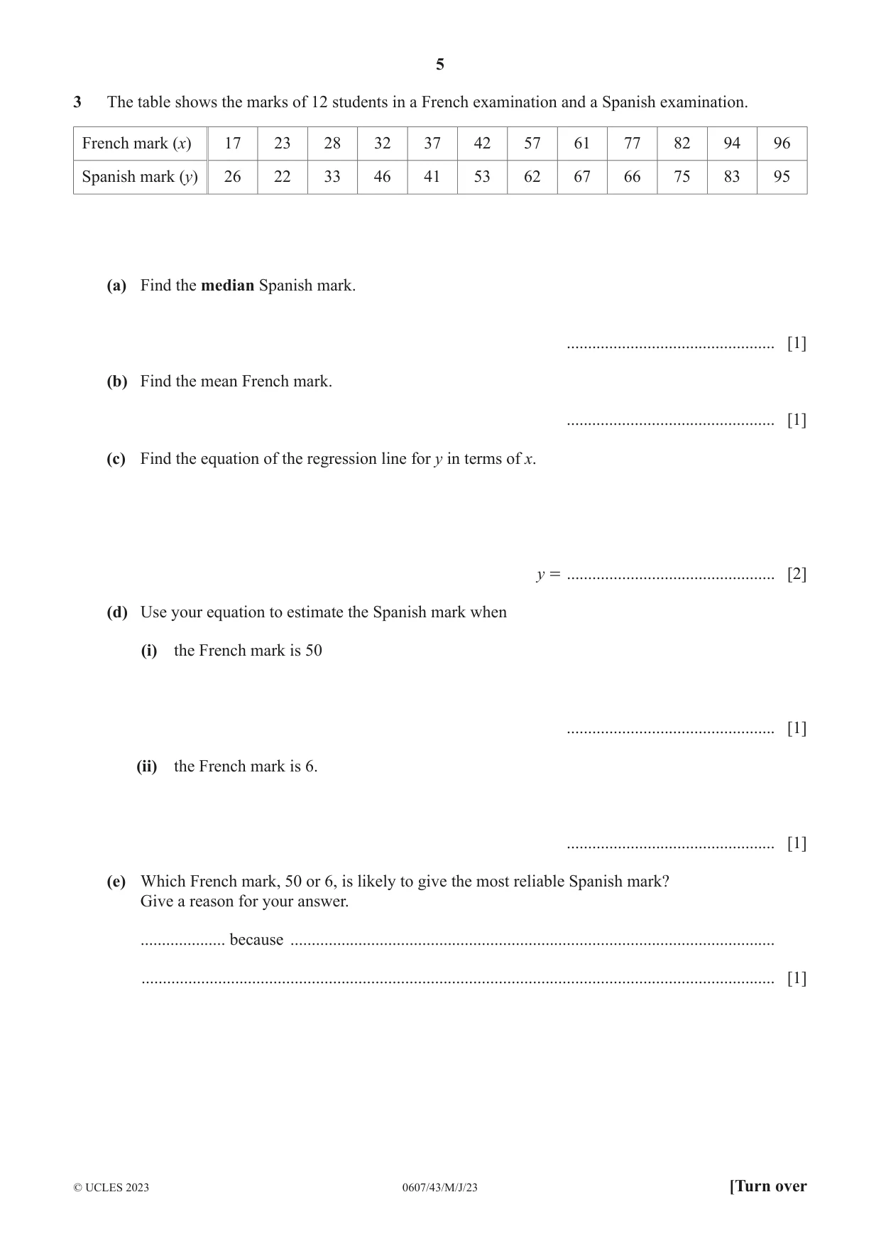 Cambridge IGCSE Mathematics - International 0607 2023 May/June Paper 4 · Variant 3 question paper, page 5 of 20