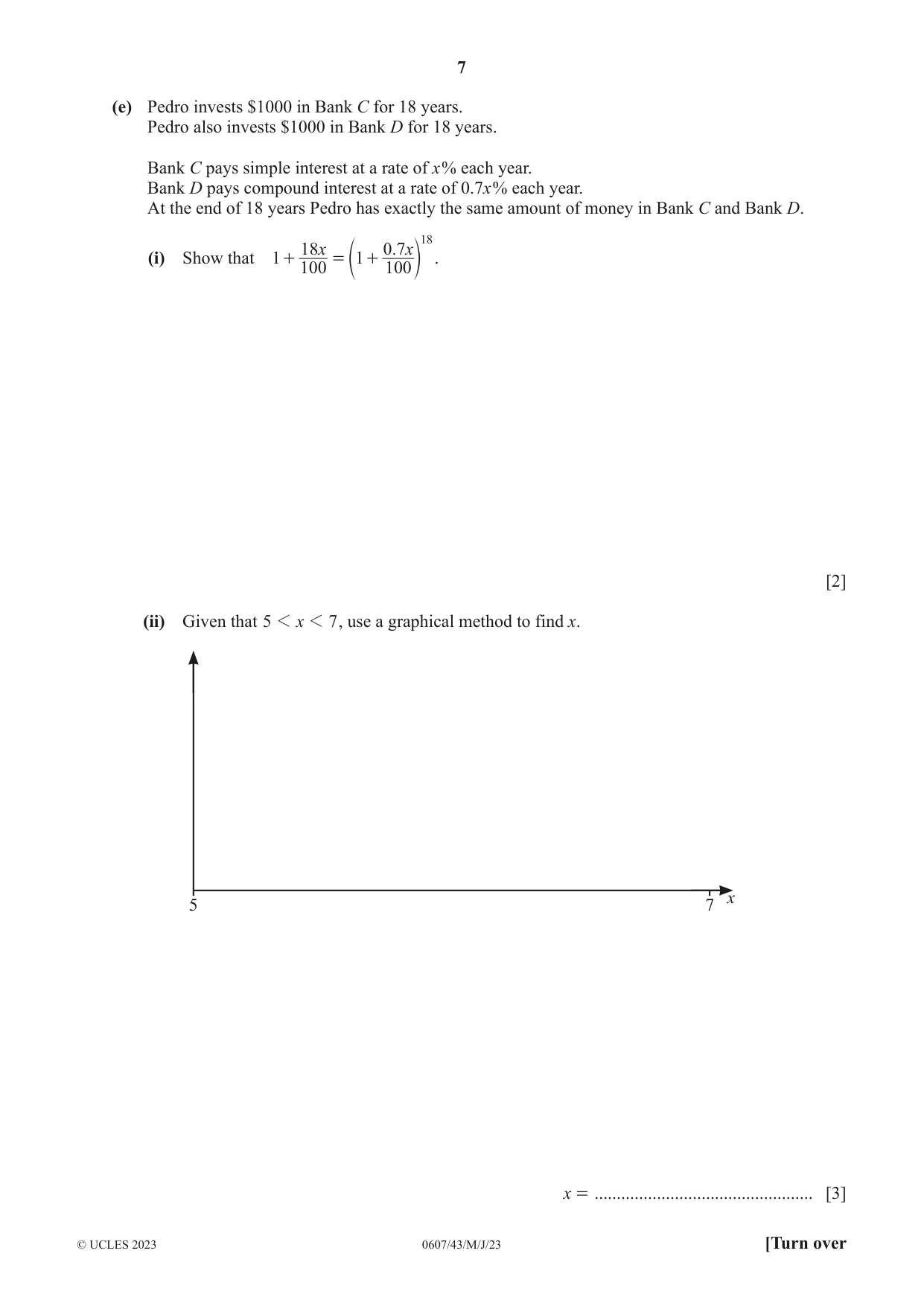 Cambridge IGCSE Mathematics - International 0607 2023 May/June Paper 4 · Variant 3 question paper, page 7 of 20