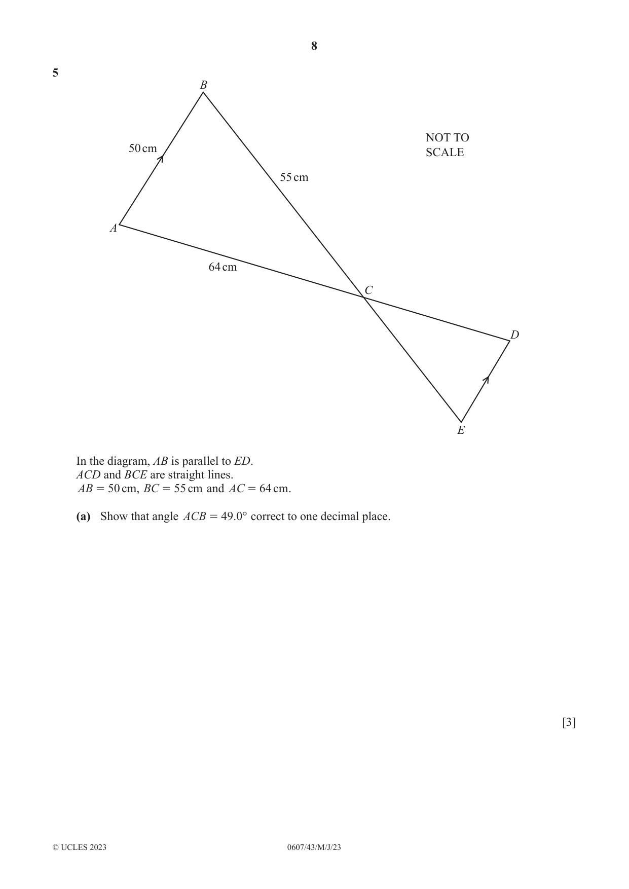 Cambridge IGCSE Mathematics - International 0607 2023 May/June Paper 4 · Variant 3 question paper, page 8 of 20