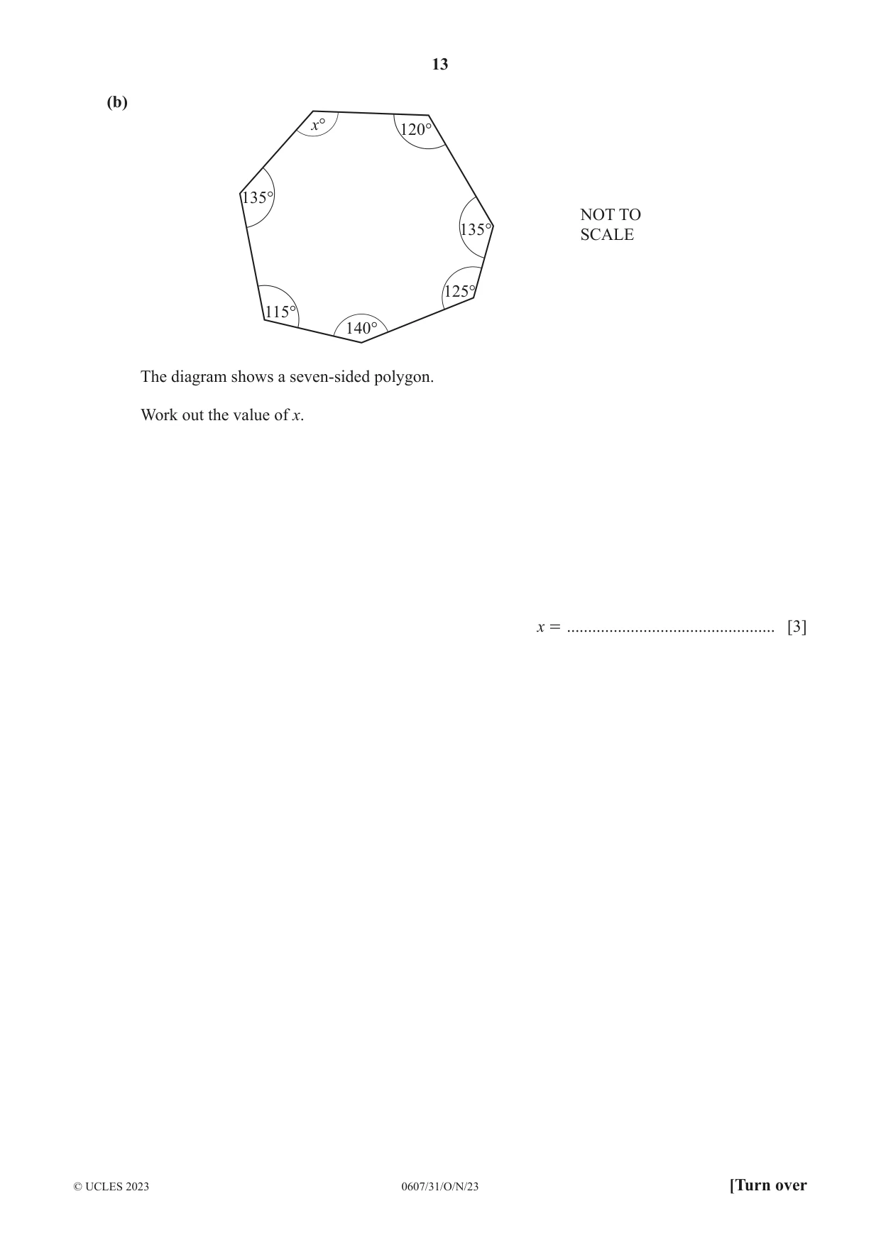 Cambridge IGCSE Mathematics - International 0607 2023 Oct/Nov Paper 3 · Variant 1 question paper, page 13 of 16