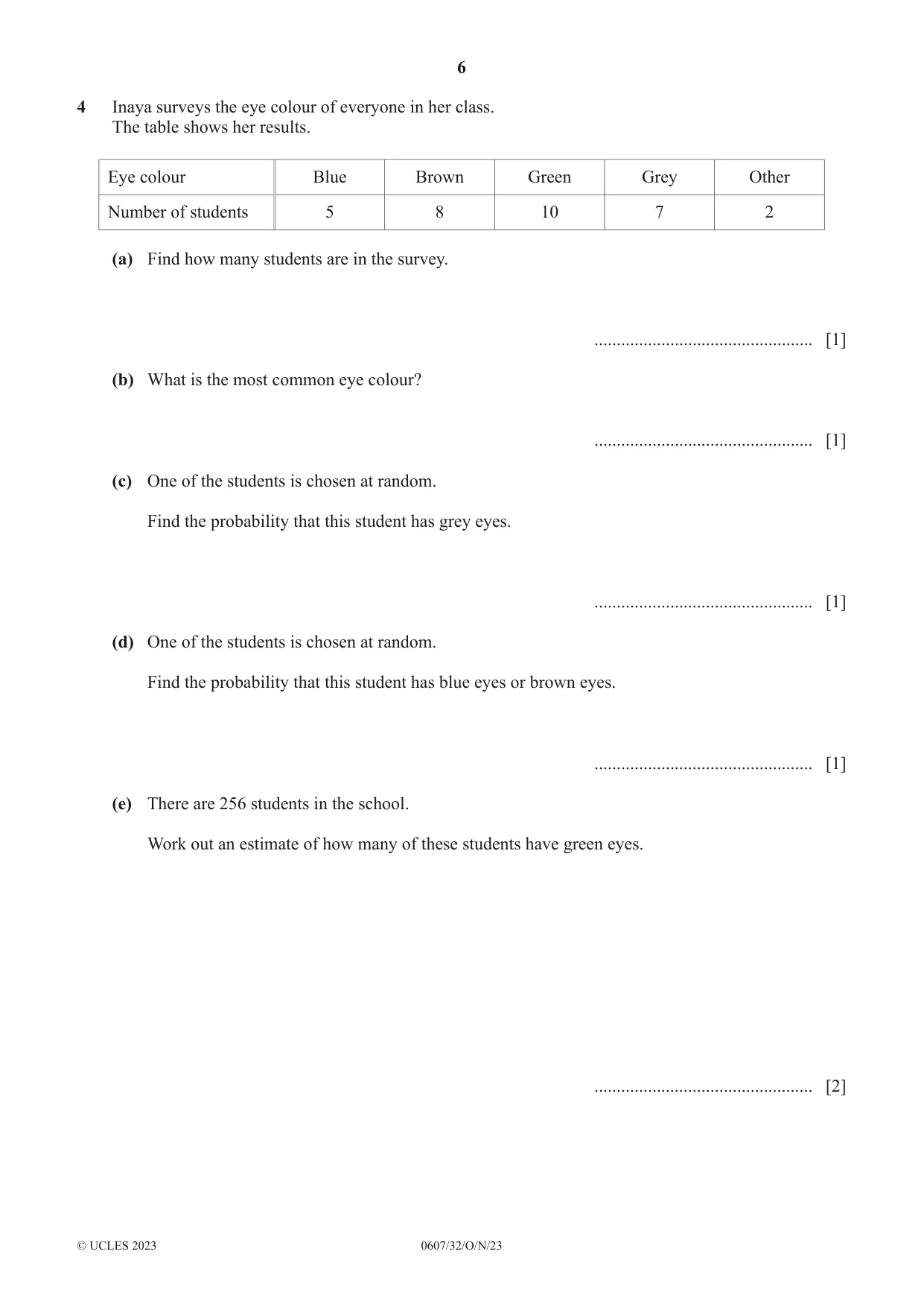 Cambridge IGCSE Mathematics - International 0607 2023 Oct/Nov Paper 3 · Variant 2 question paper, page 6 of 16