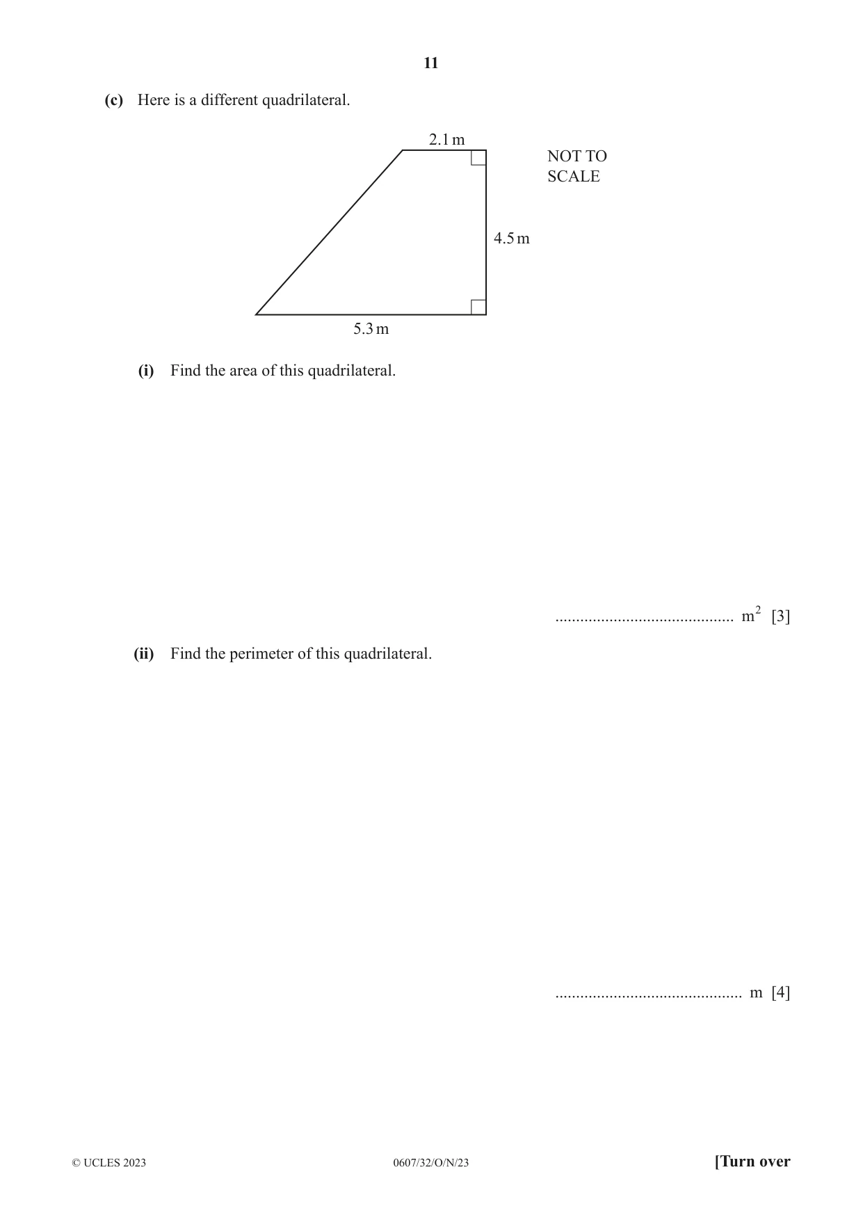 Cambridge IGCSE Mathematics - International 0607 2023 Oct/Nov Paper 3 · Variant 2 question paper, page 11 of 16