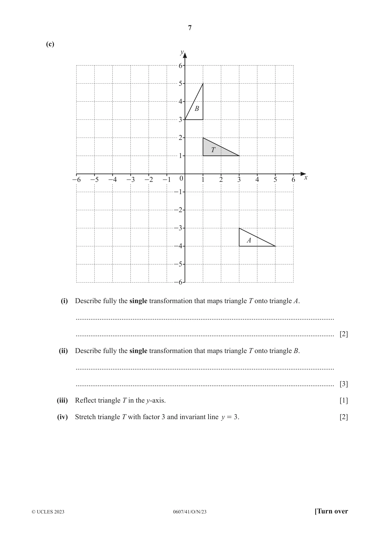 Cambridge IGCSE Mathematics - International 0607 2023 Oct/Nov Paper 4 · Variant 1 question paper, page 7 of 20