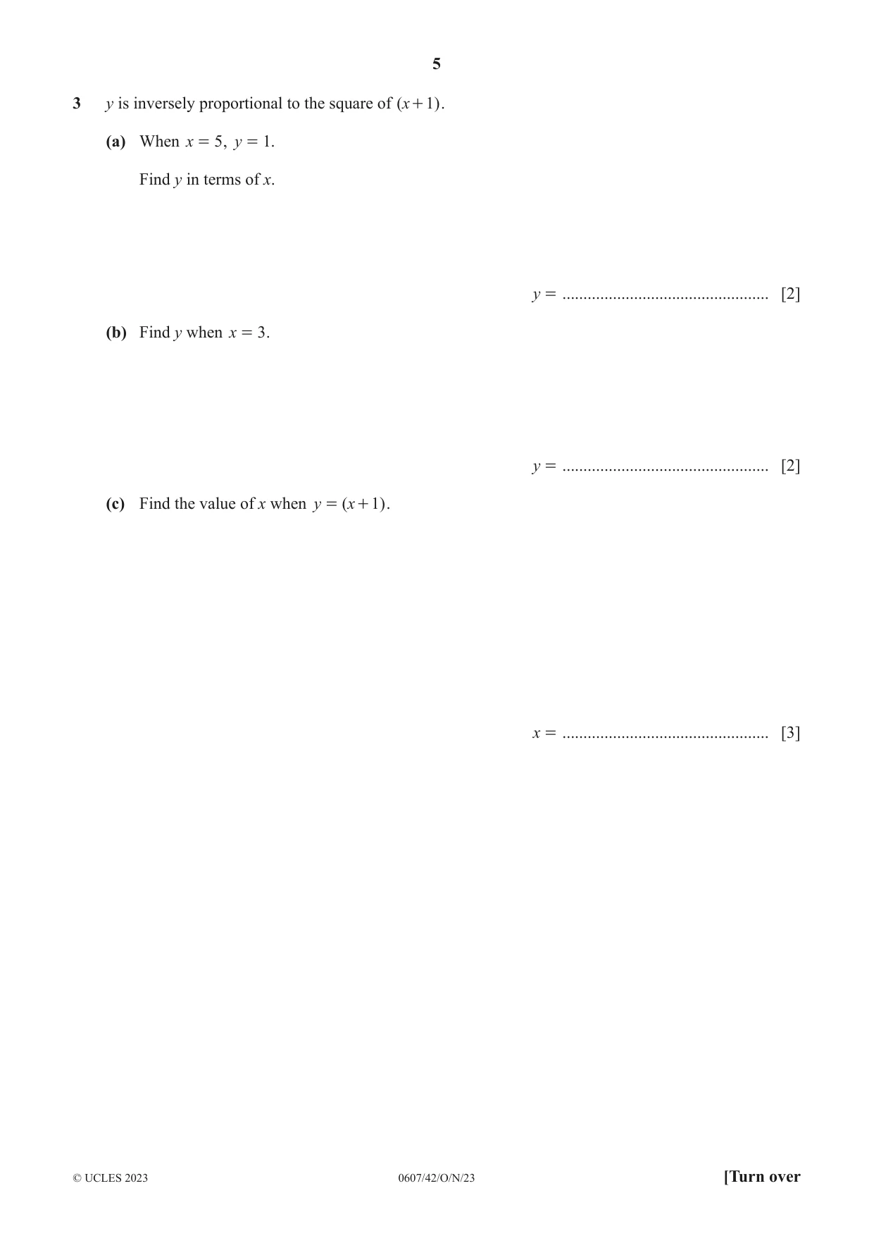 Cambridge IGCSE Mathematics - International 0607 2023 Oct/Nov Paper 4 · Variant 2 question paper, page 5 of 20