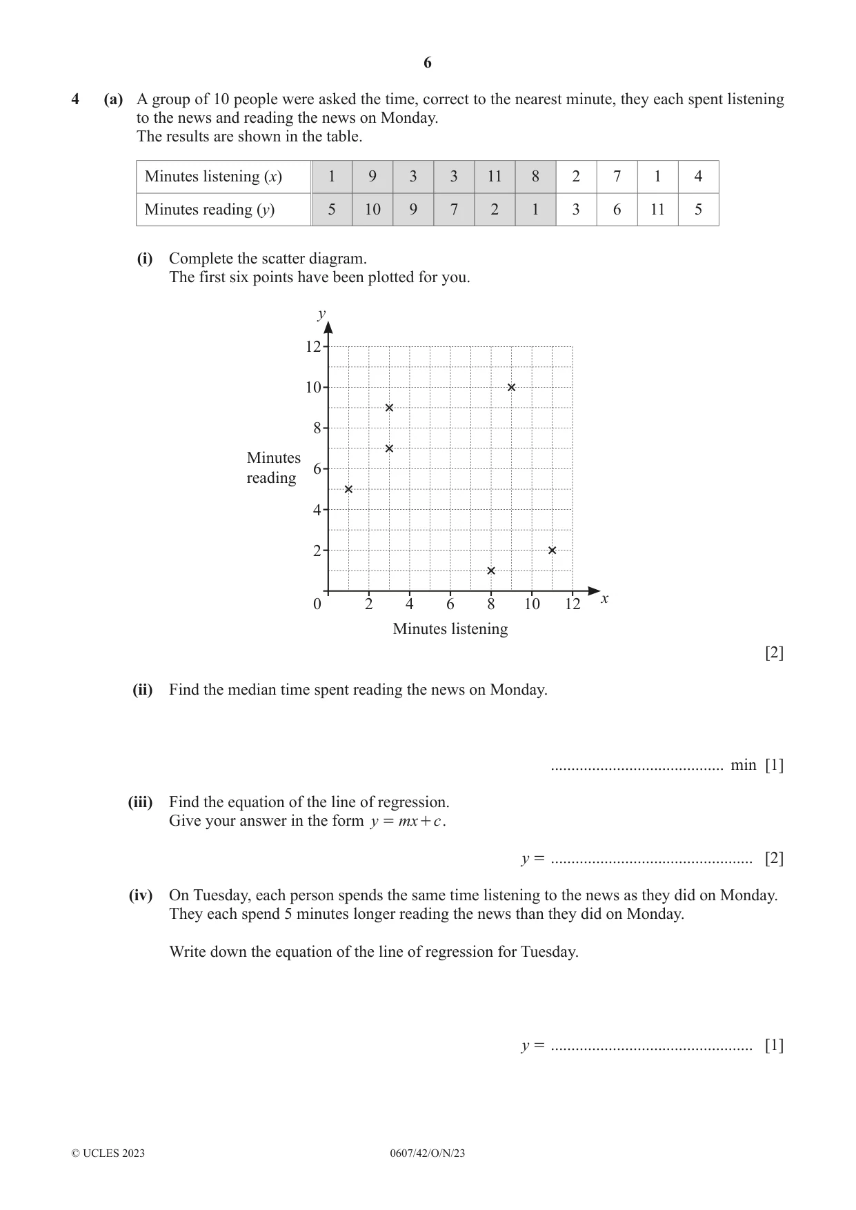 Cambridge IGCSE Mathematics - International 0607 2023 Oct/Nov Paper 4 · Variant 2 question paper, page 6 of 20