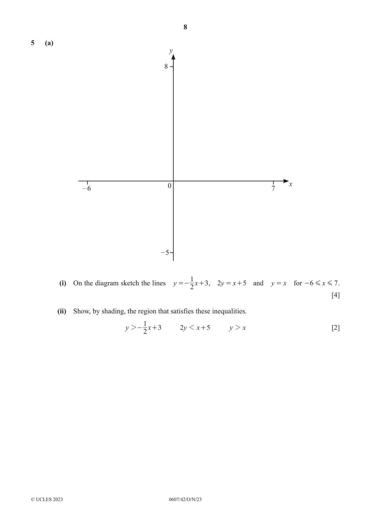 Cambridge IGCSE Mathematics - International 0607 2023 Oct/Nov Paper 4 · Variant 2 question paper, page 8 of 20