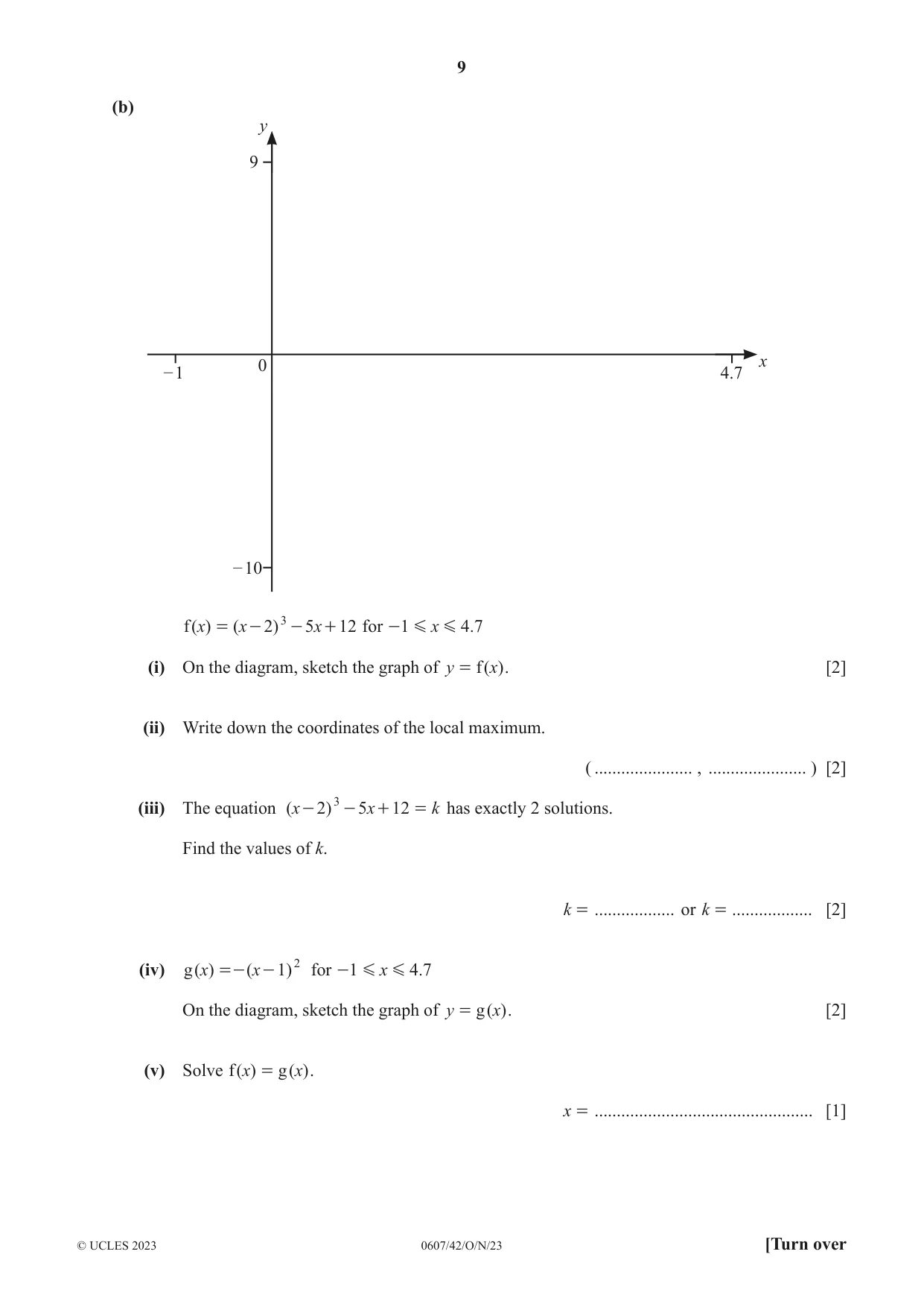 Cambridge IGCSE Mathematics - International 0607 2023 Oct/Nov Paper 4 · Variant 2 question paper, page 9 of 20