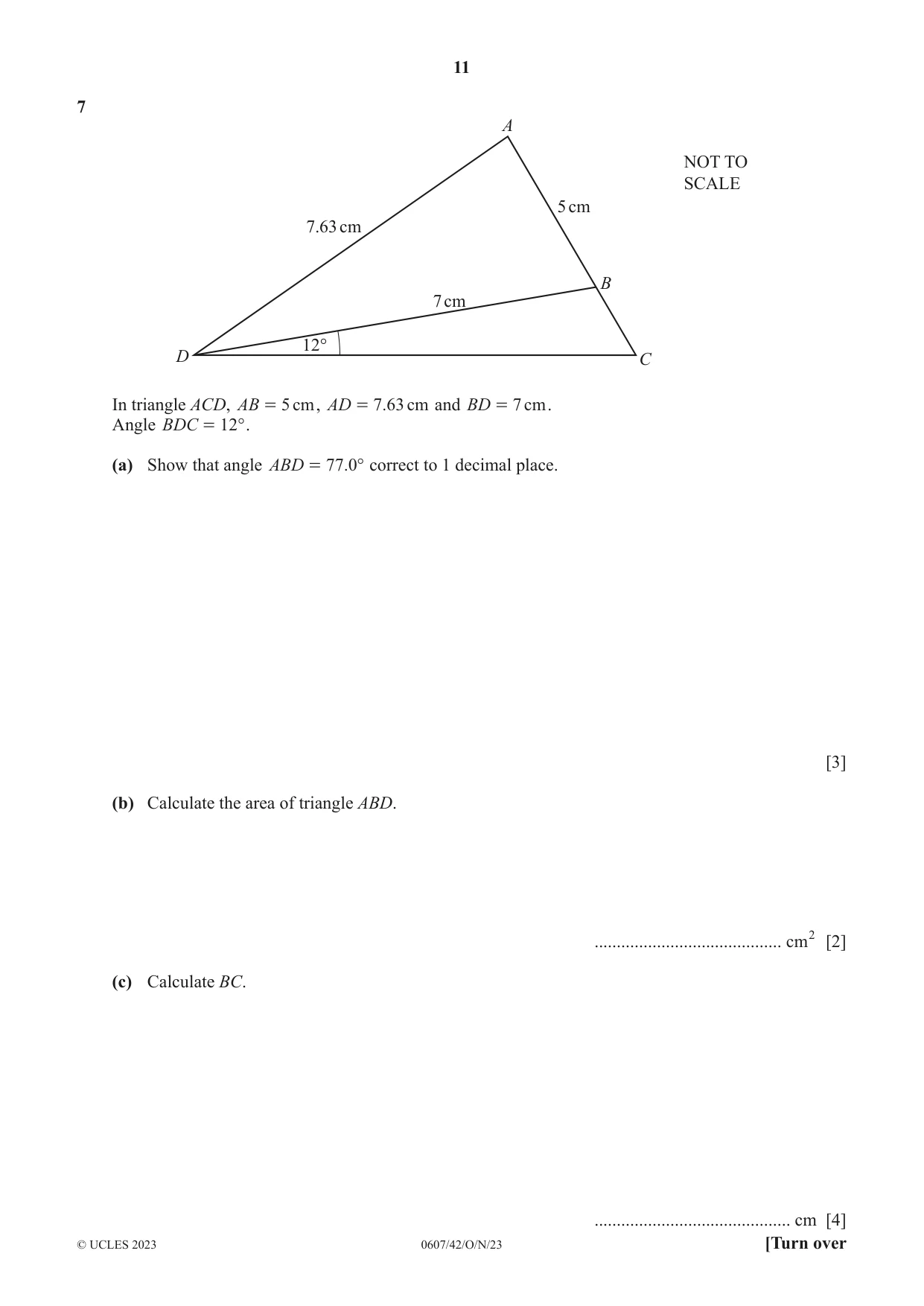 Cambridge IGCSE Mathematics - International 0607 2023 Oct/Nov Paper 4 · Variant 2 question paper, page 11 of 20