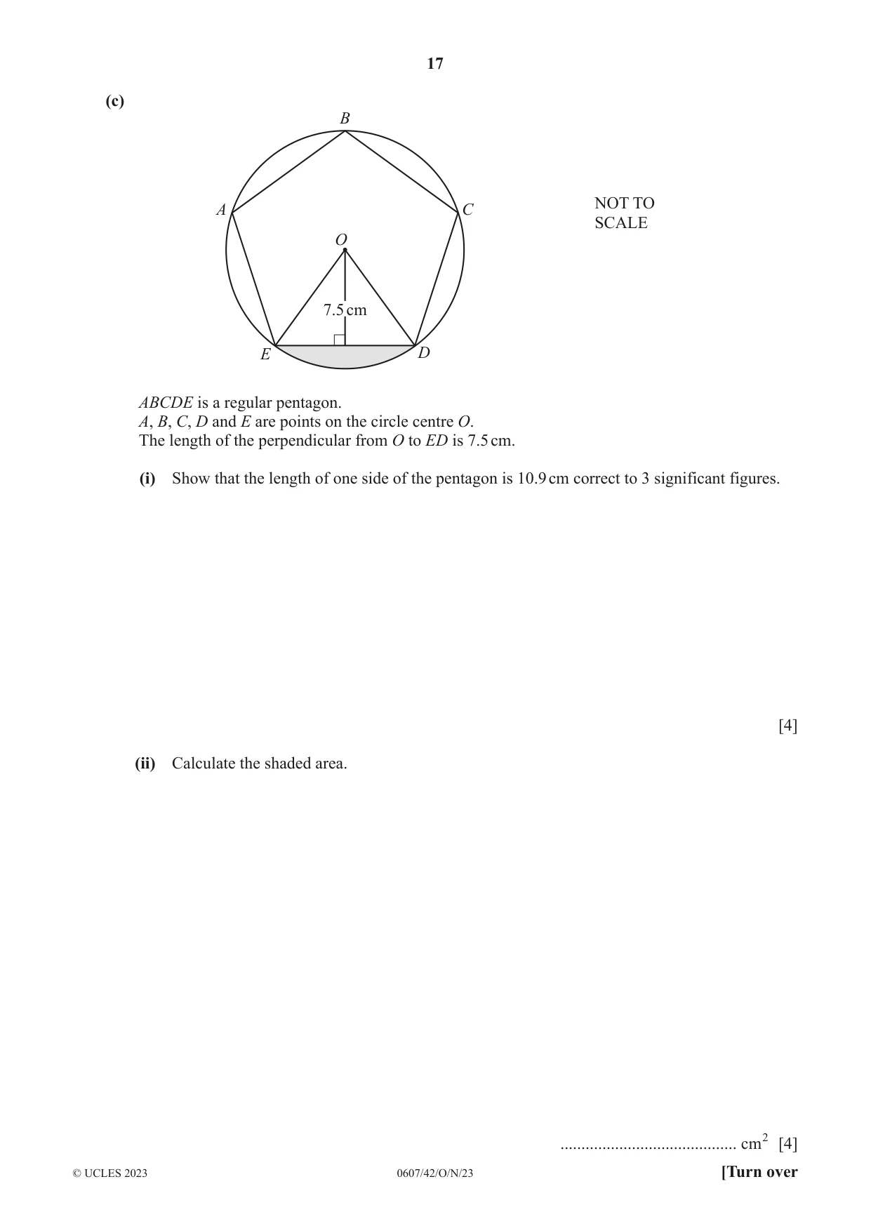 Cambridge IGCSE Mathematics - International 0607 2023 Oct/Nov Paper 4 · Variant 2 question paper, page 17 of 20