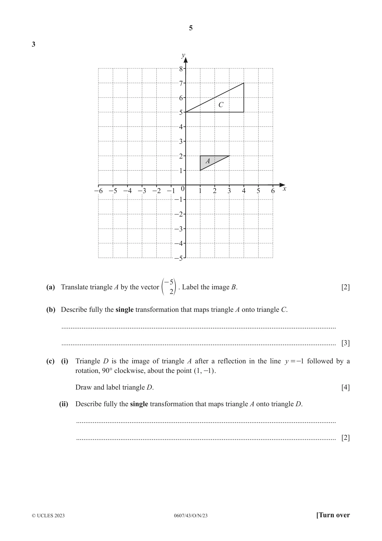 Cambridge IGCSE Mathematics - International 0607 2023 Oct/Nov Paper 4 · Variant 3 question paper, page 5 of 20