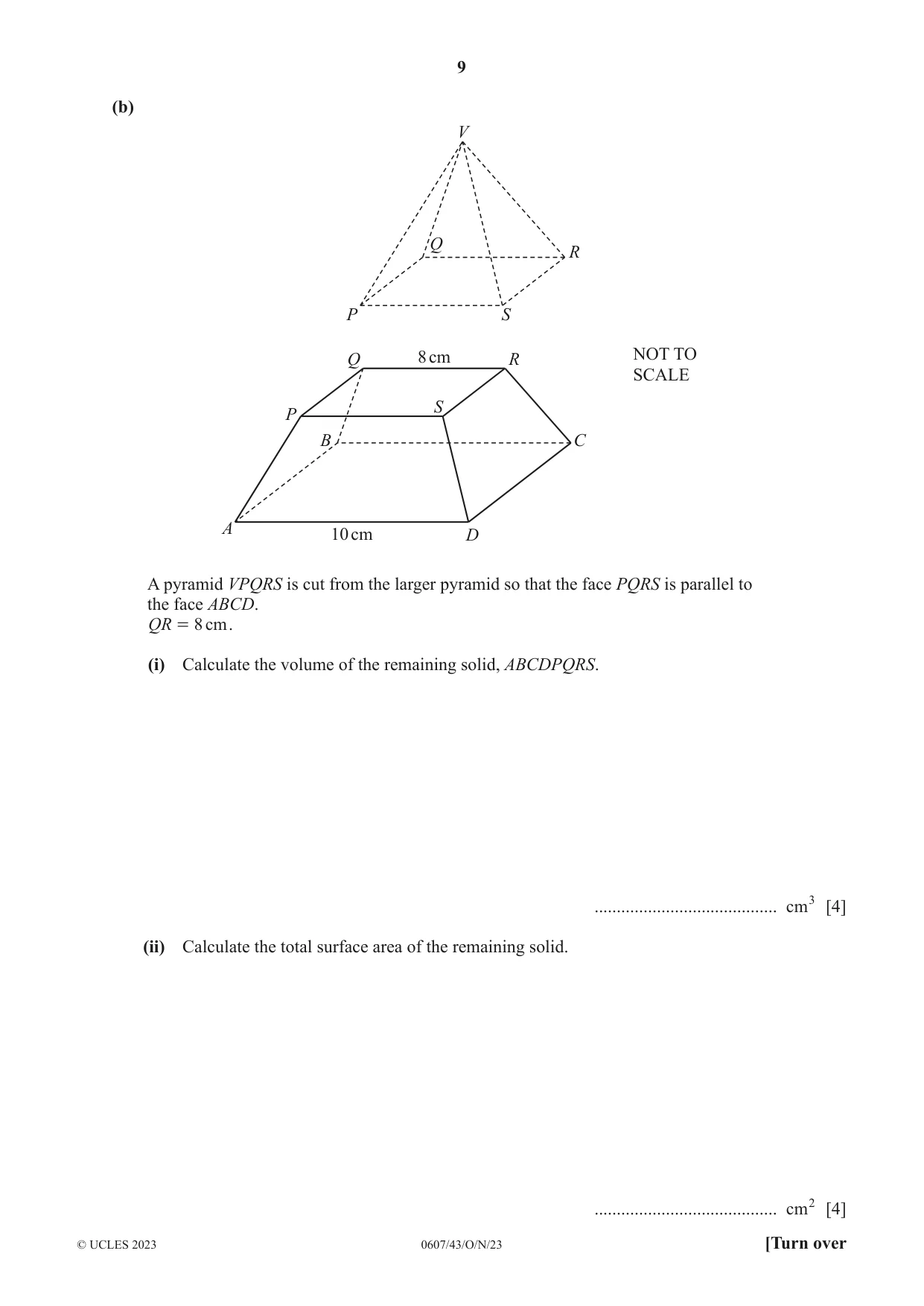 Cambridge IGCSE Mathematics - International 0607 2023 Oct/Nov Paper 4 · Variant 3 question paper, page 9 of 20
