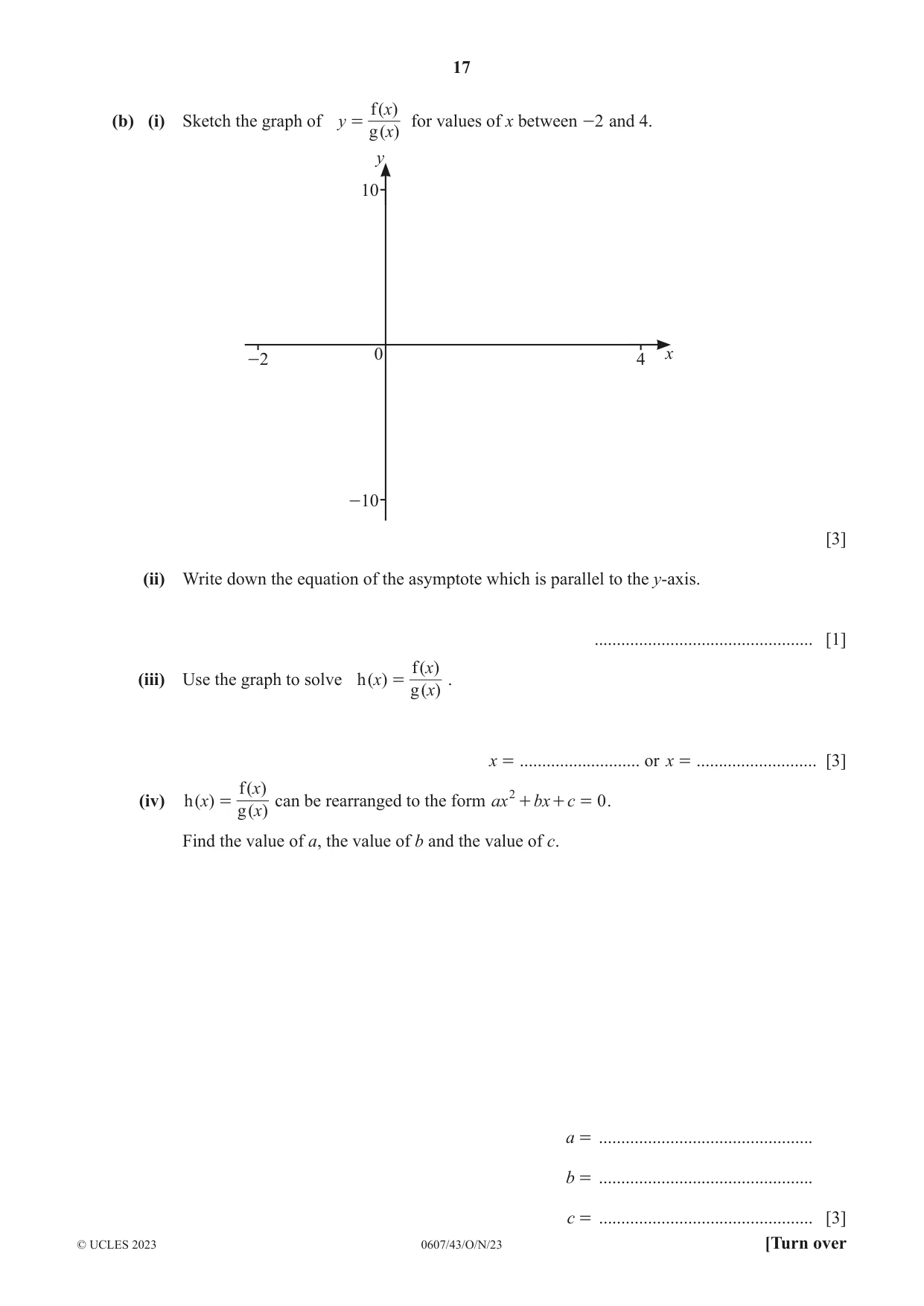 Cambridge IGCSE Mathematics - International 0607 2023 Oct/Nov Paper 4 · Variant 3 question paper, page 17 of 20