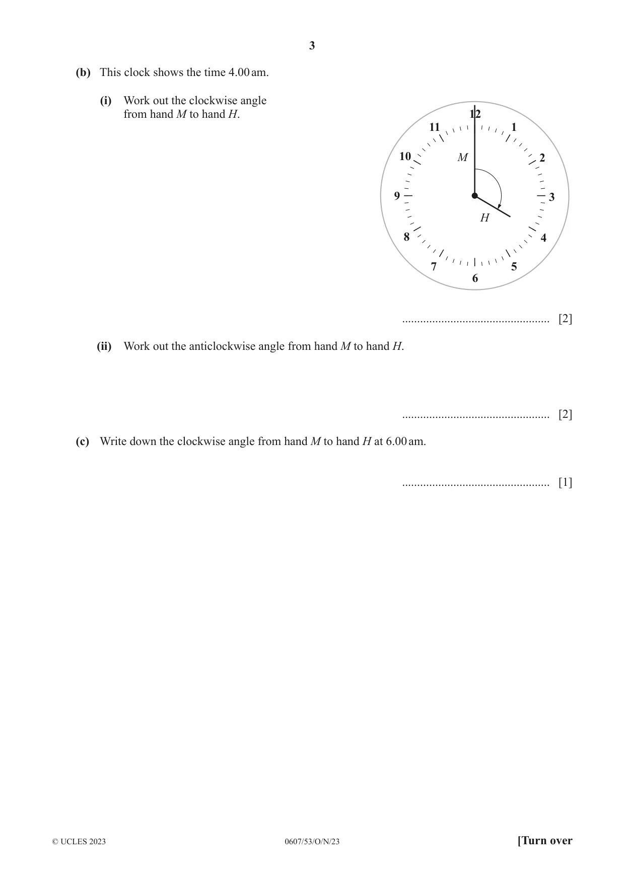 Cambridge IGCSE Mathematics - International 0607 2023 Oct/Nov Paper 5 · Variant 3 question paper, page 3 of 8