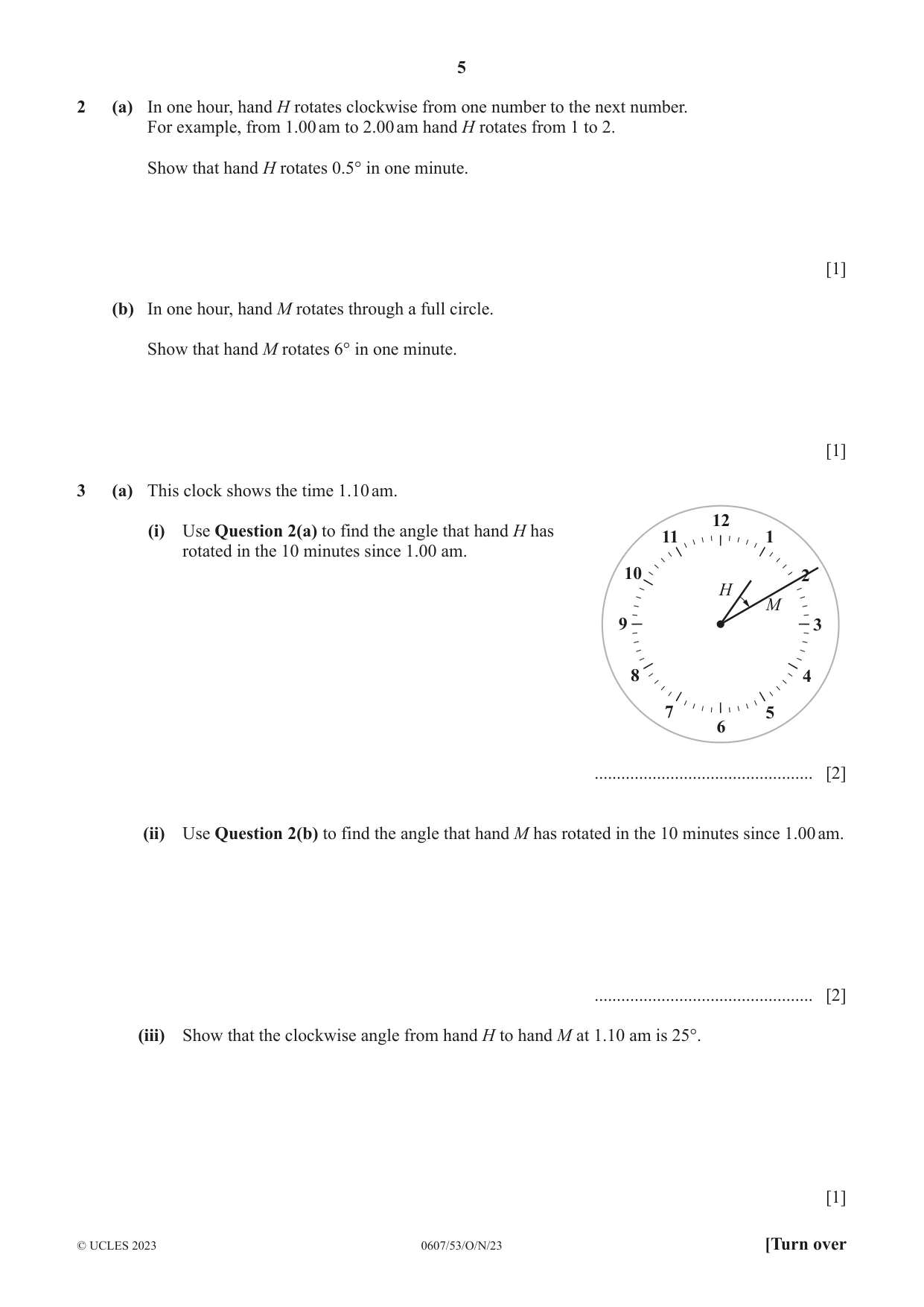 Cambridge IGCSE Mathematics - International 0607 2023 Oct/Nov Paper 5 · Variant 3 question paper, page 5 of 8