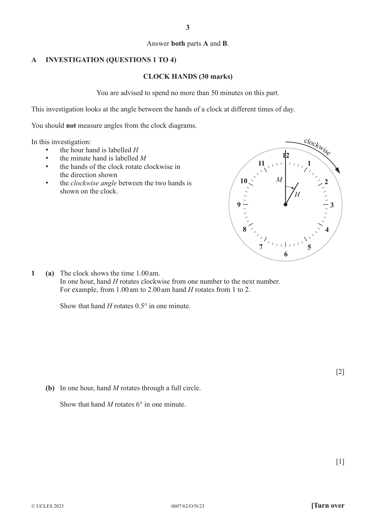 Cambridge IGCSE Mathematics - International 0607 2023 Oct/Nov Paper 6 · Variant 2 question paper, page 3 of 16