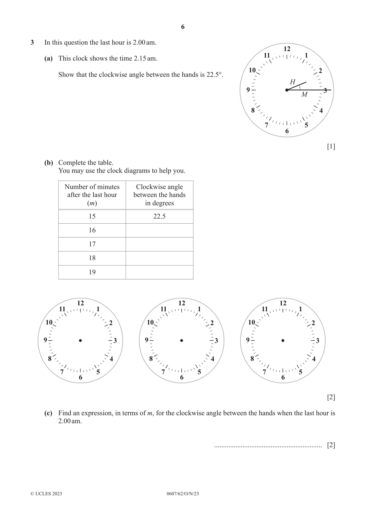 Cambridge IGCSE Mathematics - International 0607 2023 Oct/Nov Paper 6 · Variant 2 question paper, page 6 of 16