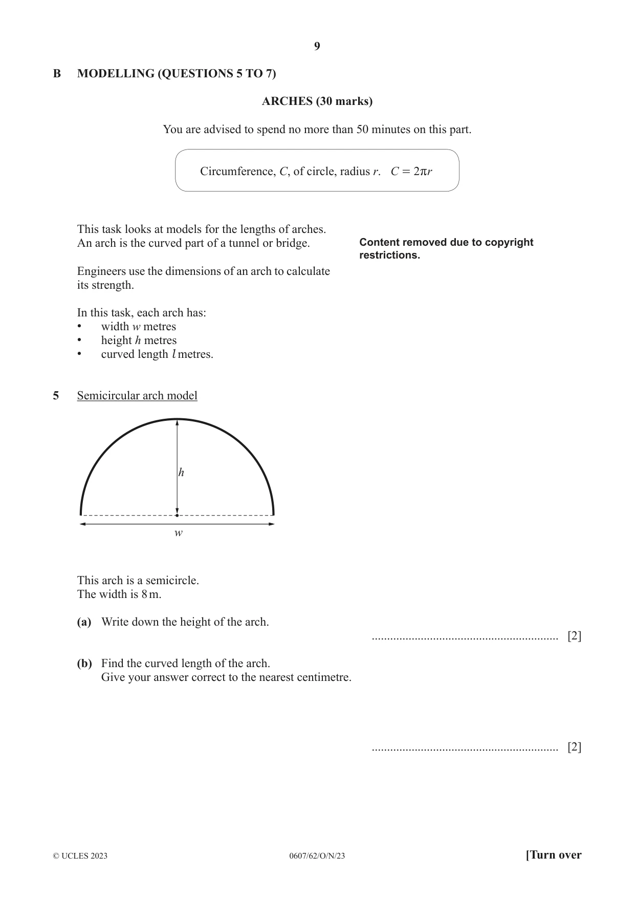 Cambridge IGCSE Mathematics - International 0607 2023 Oct/Nov Paper 6 · Variant 2 question paper, page 9 of 16