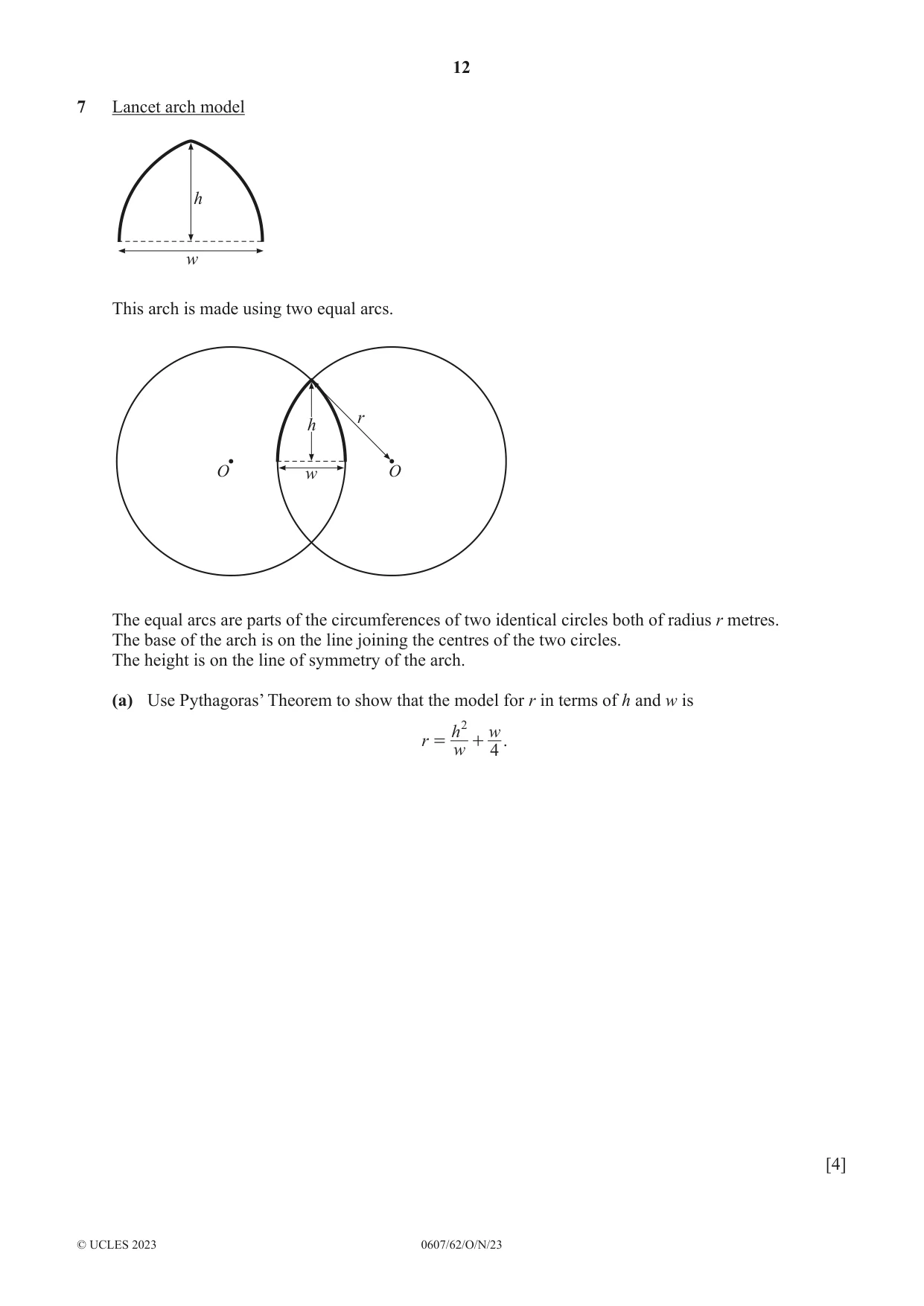 Cambridge IGCSE Mathematics - International 0607 2023 Oct/Nov Paper 6 · Variant 2 question paper, page 12 of 16