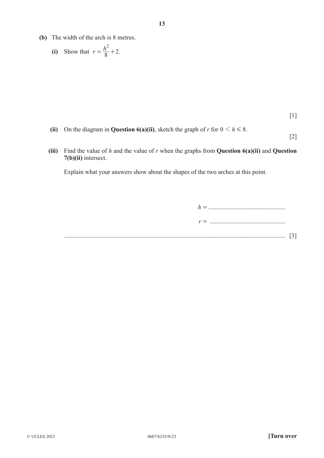 Cambridge IGCSE Mathematics - International 0607 2023 Oct/Nov Paper 6 · Variant 2 question paper, page 13 of 16